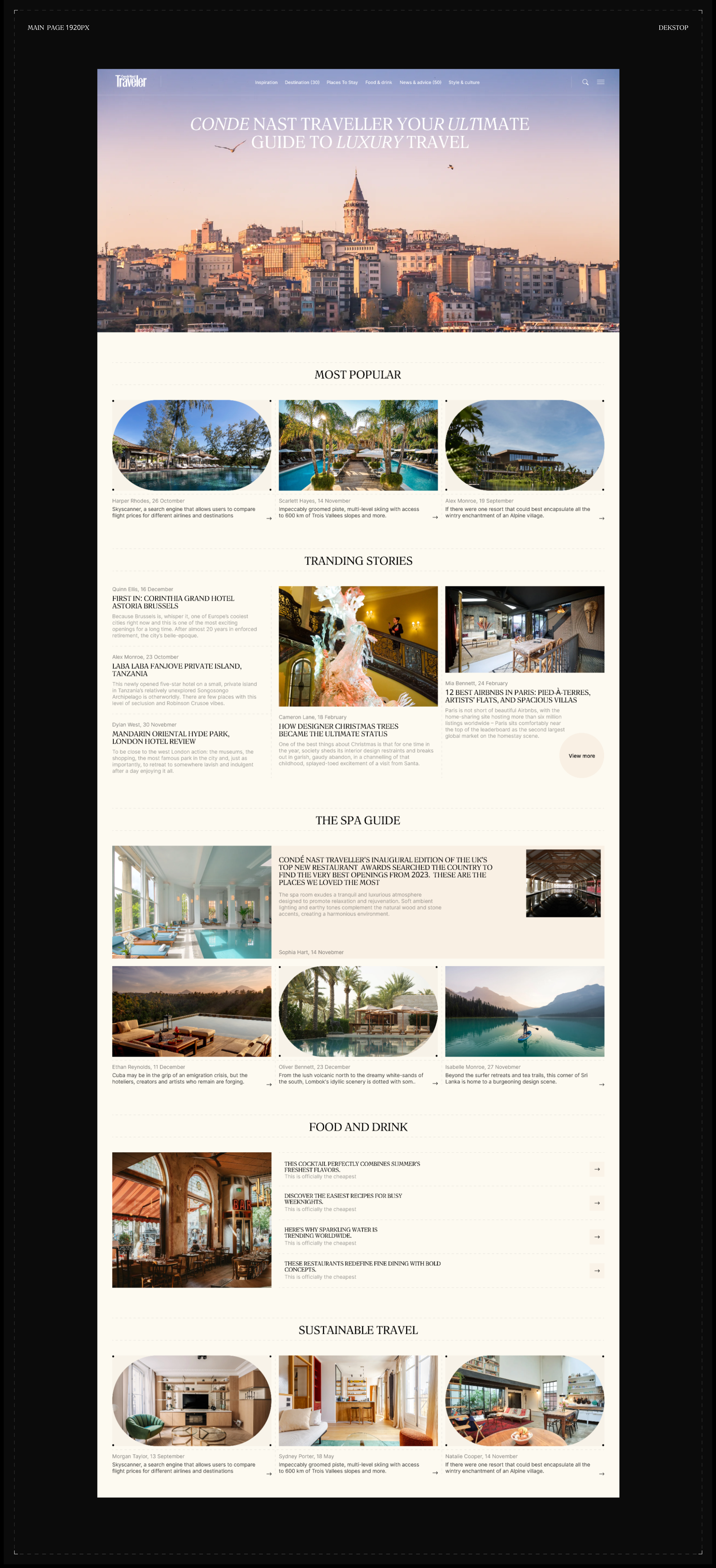 CONDE NAST TRAVELER ( UX/UI ) — Изображение №4 — Интерфейсы, Брендинг на Dprofile