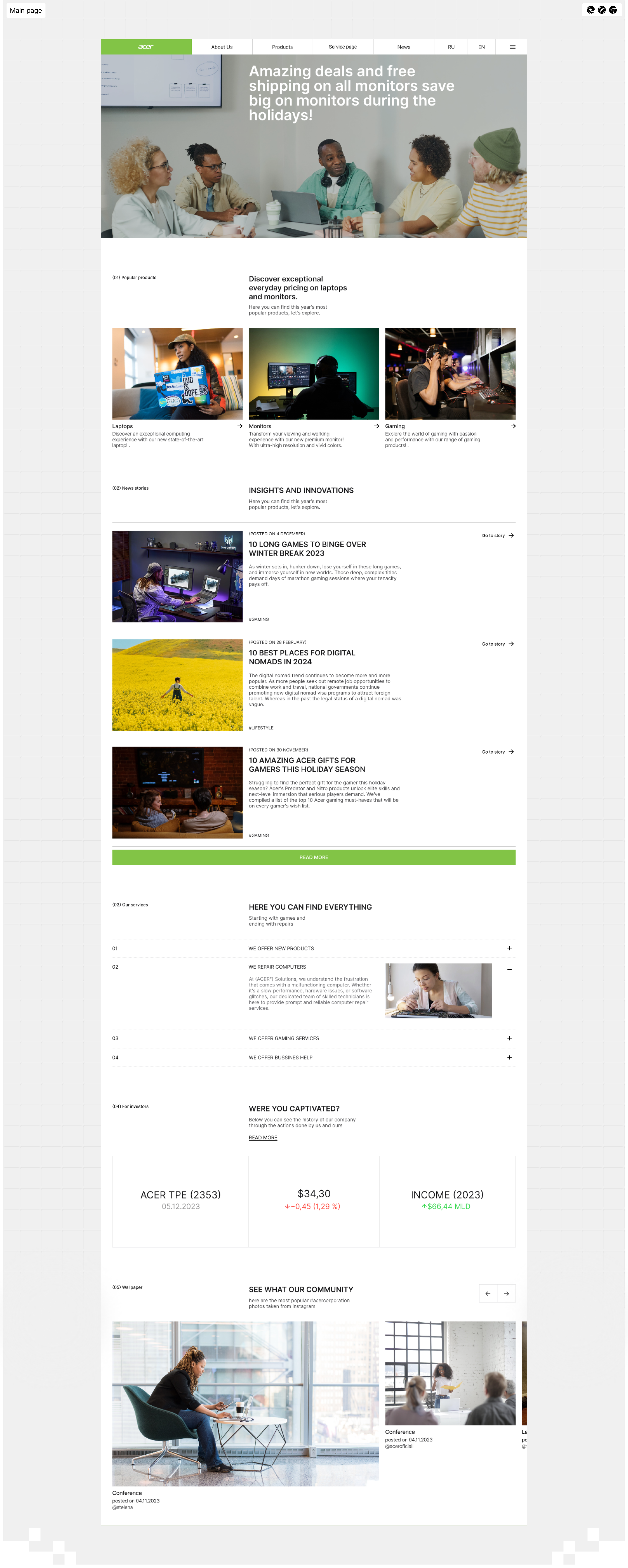 ACER TEHNOLOGY ( REDESIGN ) — Изображение №3 — Интерфейсы, Брендинг на Dprofile