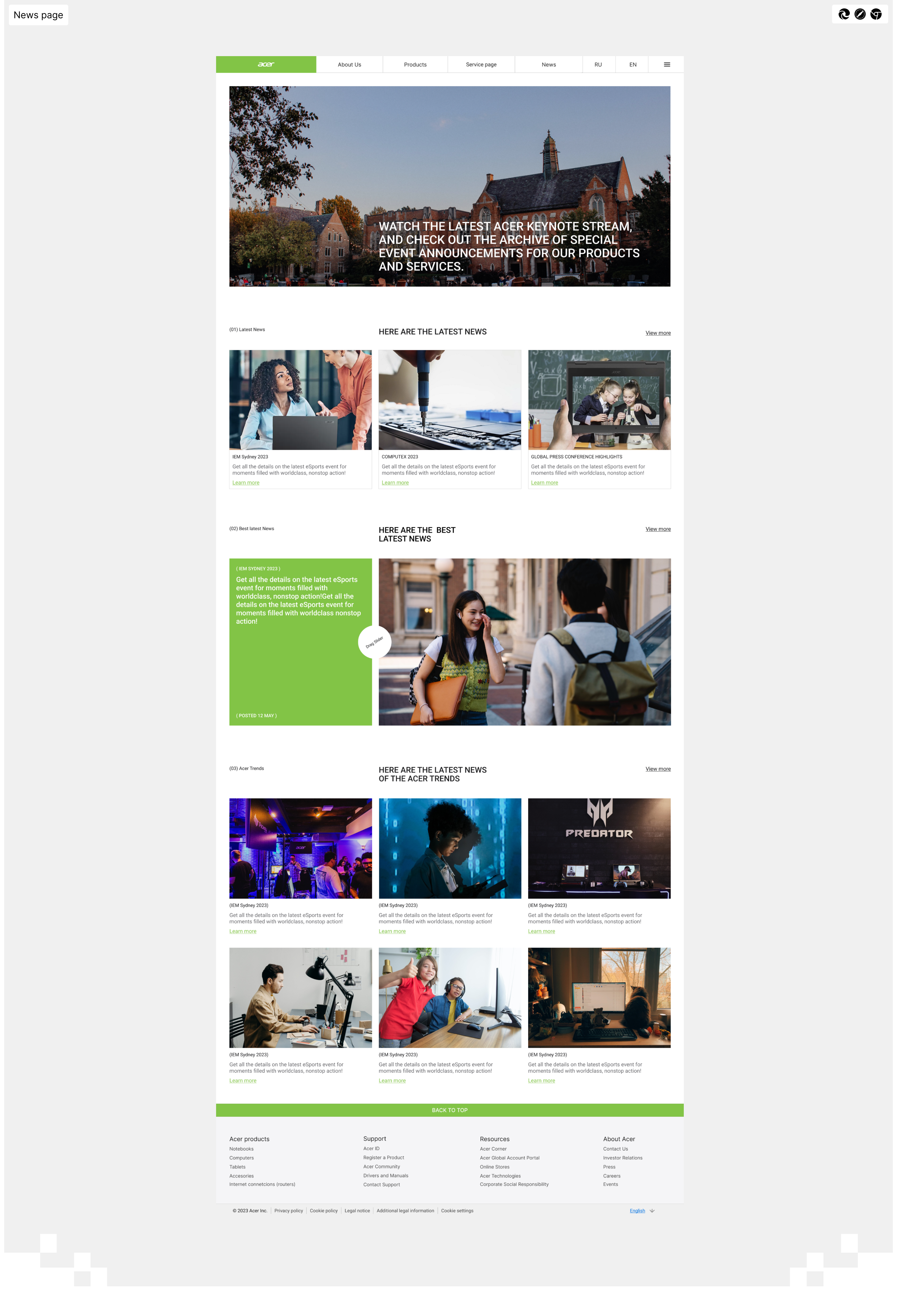 ACER TEHNOLOGY ( REDESIGN ) — Изображение №8 — Интерфейсы, Брендинг на Dprofile