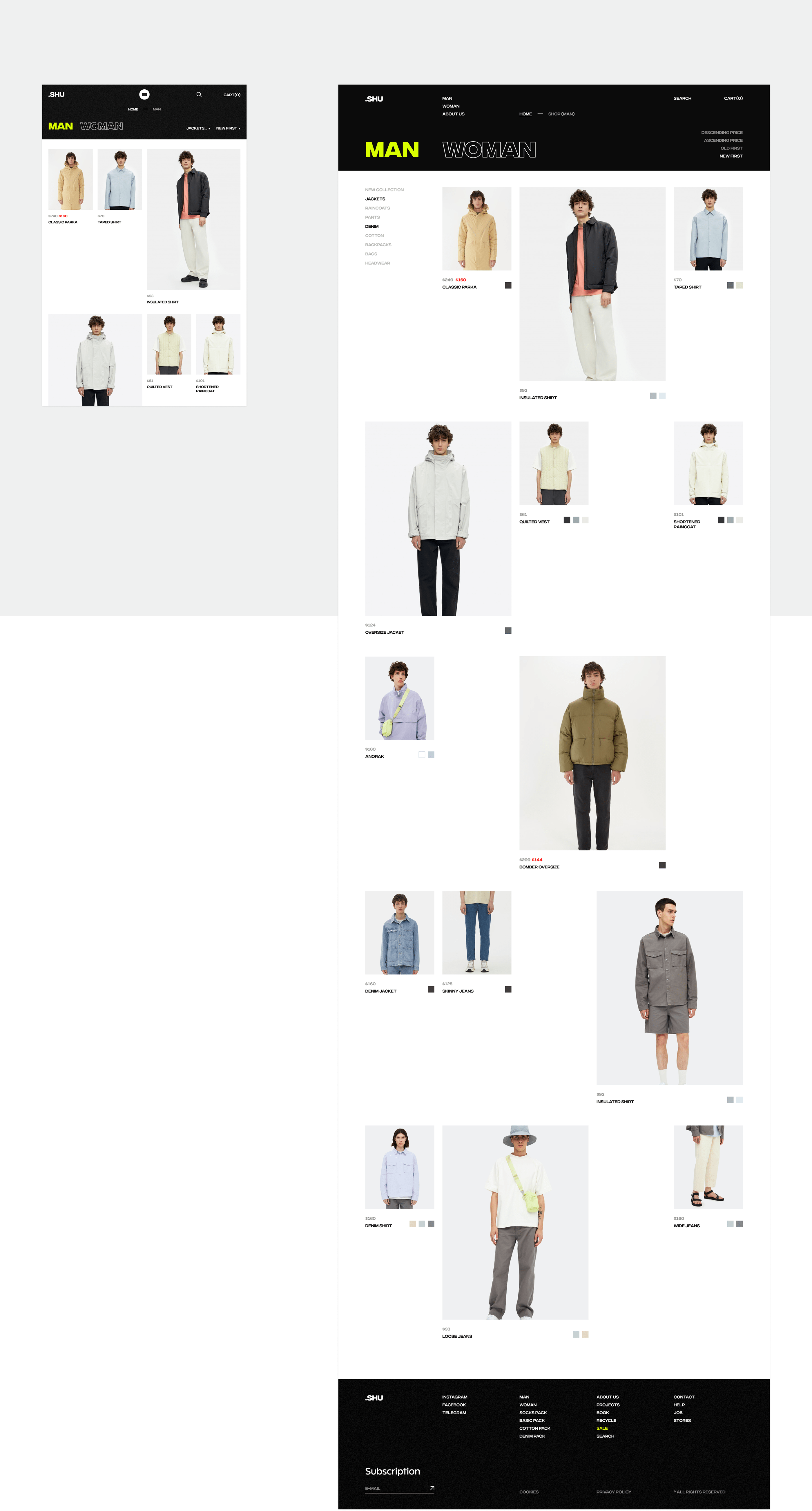 SHU - clothes store — Изображение №5 — Интерфейсы, Анимация на Dprofile