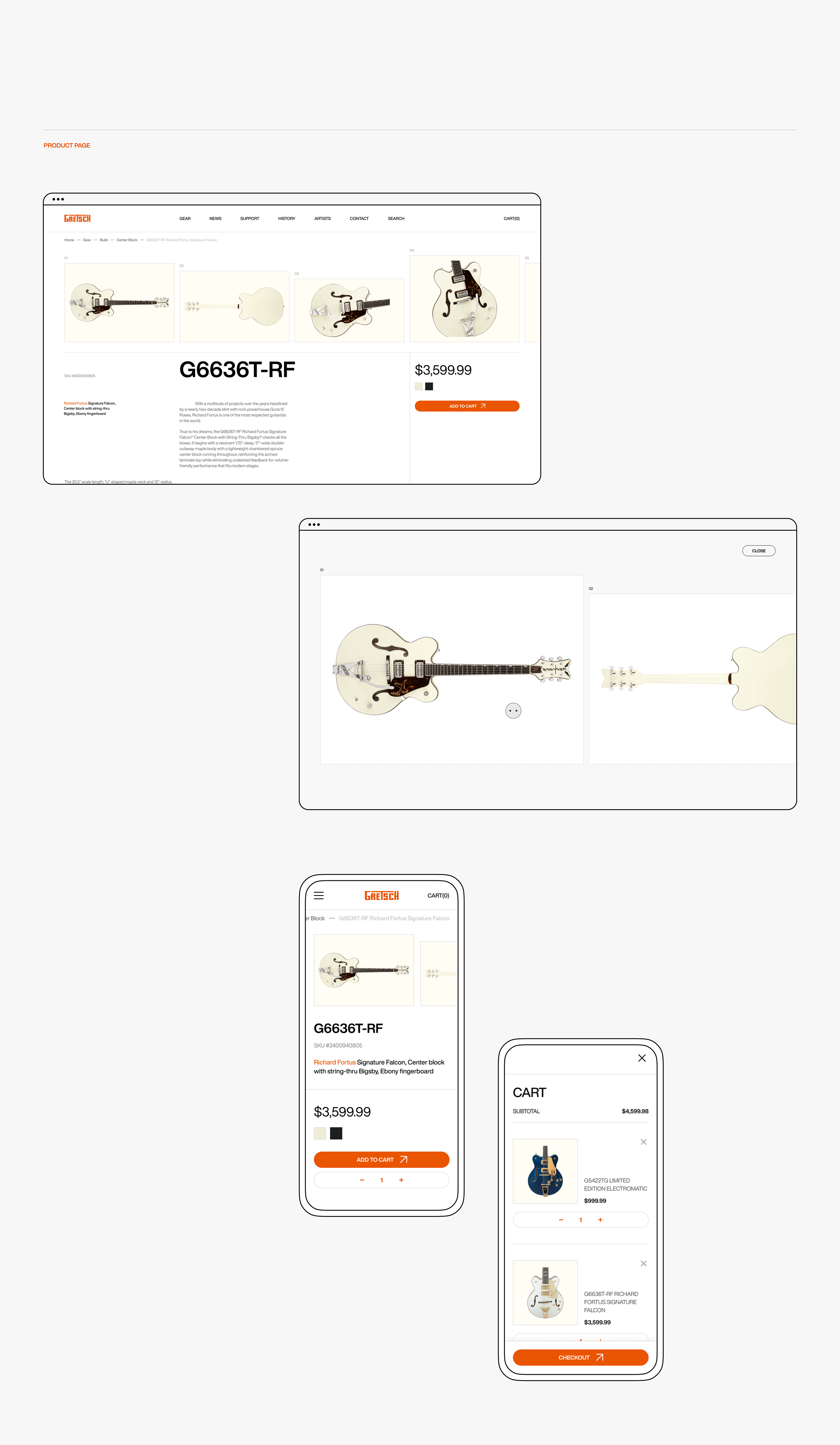 Gretsch Website Ecommerce — Изображение №10 — Интерфейсы, Анимация на Dprofile