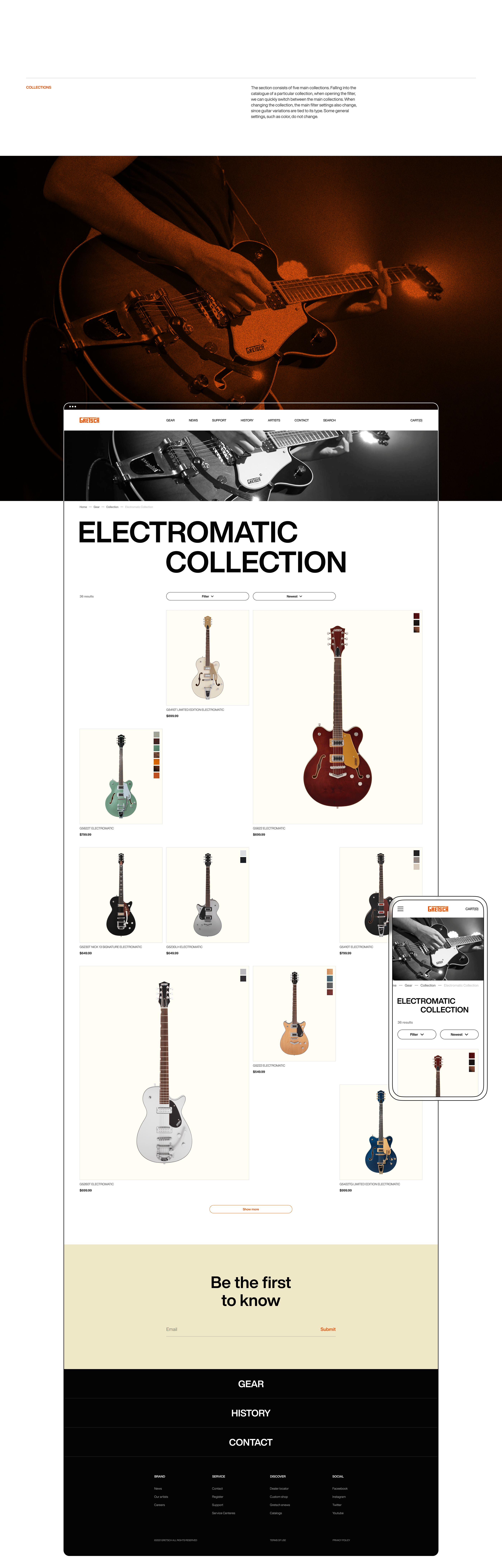 Gretsch Website Ecommerce — Изображение №8 — Интерфейсы, Анимация на Dprofile