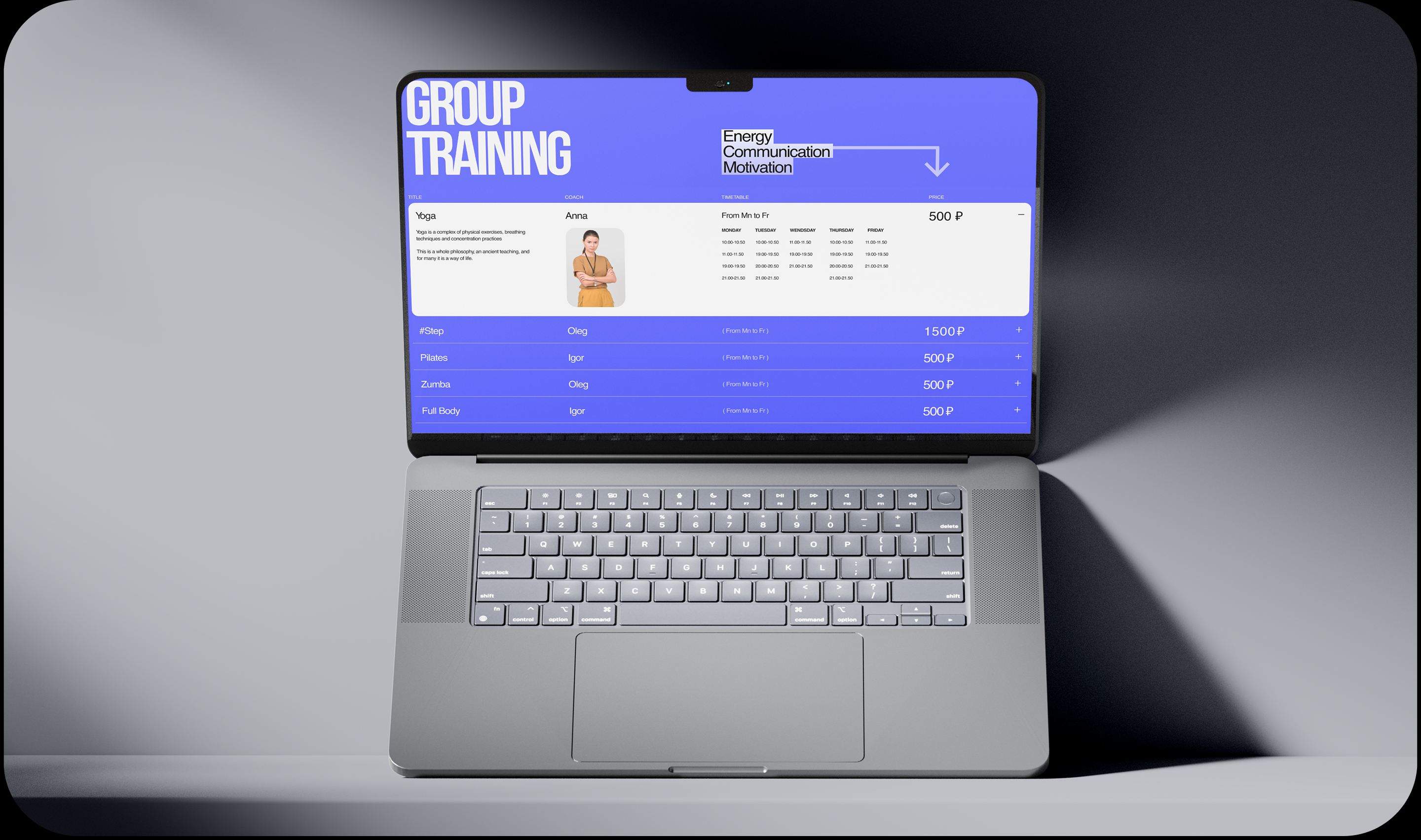 Fitness club Leight Weight — Изображение №5 — Интерфейсы на Dprofile