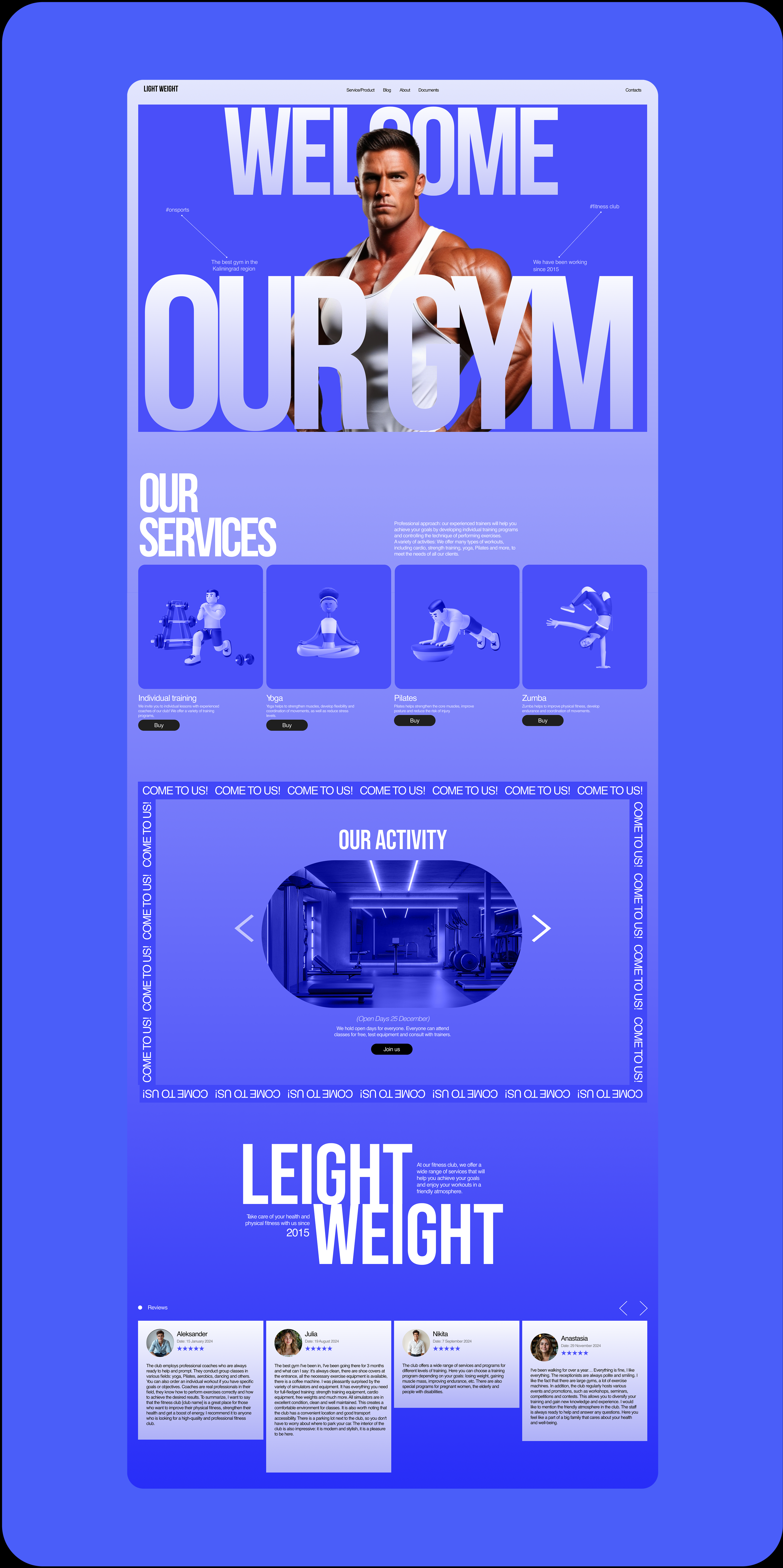 Fitness club Leight Weight — Изображение №3 — Интерфейсы на Dprofile