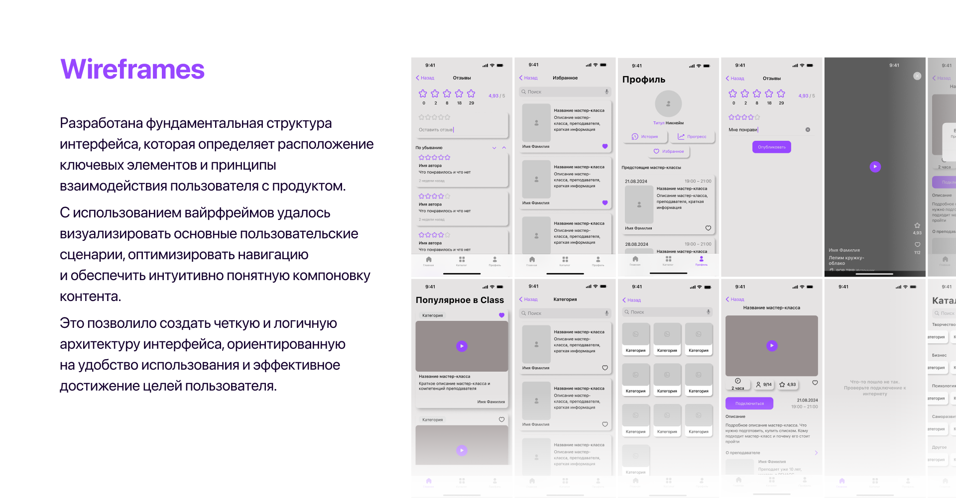 Мобильное приложение «Class» | UX UI дизайн — Изображение №10 — Интерфейсы на Dprofile
