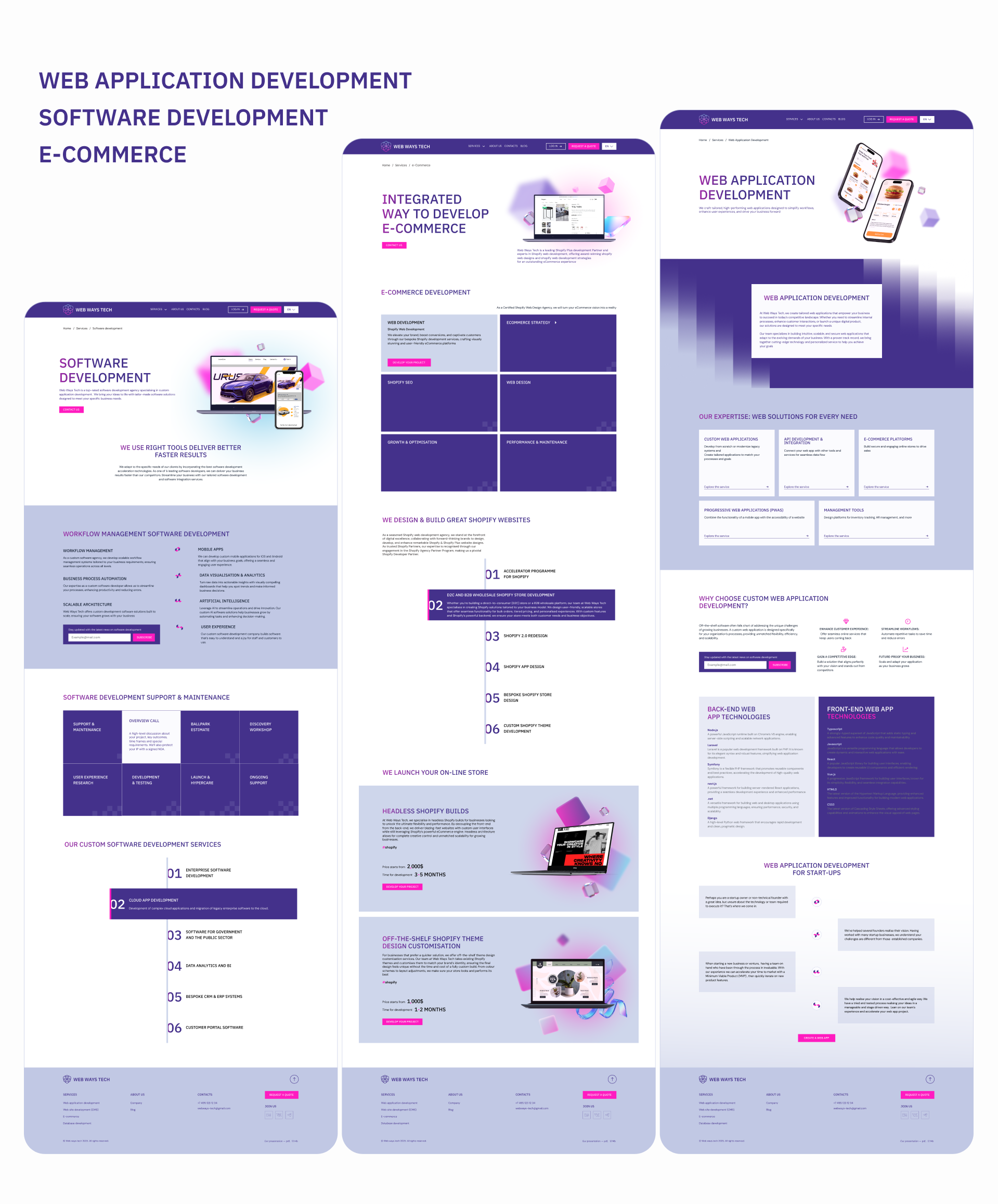 Сайт для агентства Web Ways Tech | UX UI дизайн — Изображение №23 — Интерфейсы, Брендинг на Dprofile