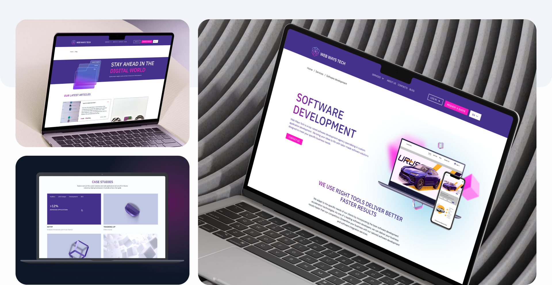 Сайт для агентства Web Ways Tech | UX UI дизайн — Изображение №3 — Интерфейсы, Брендинг на Dprofile