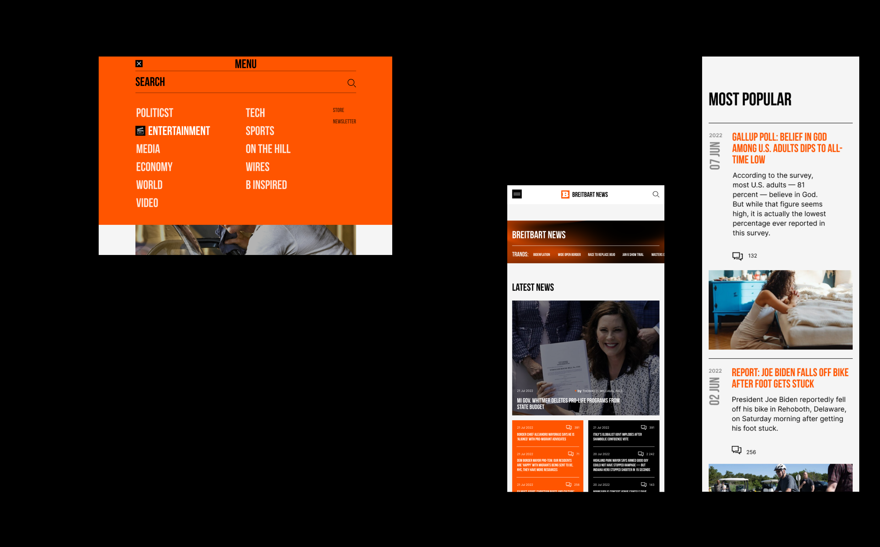 BREIBART NEWS — редизайн новостного сайта — Изображение №2 — Интерфейсы на Dprofile