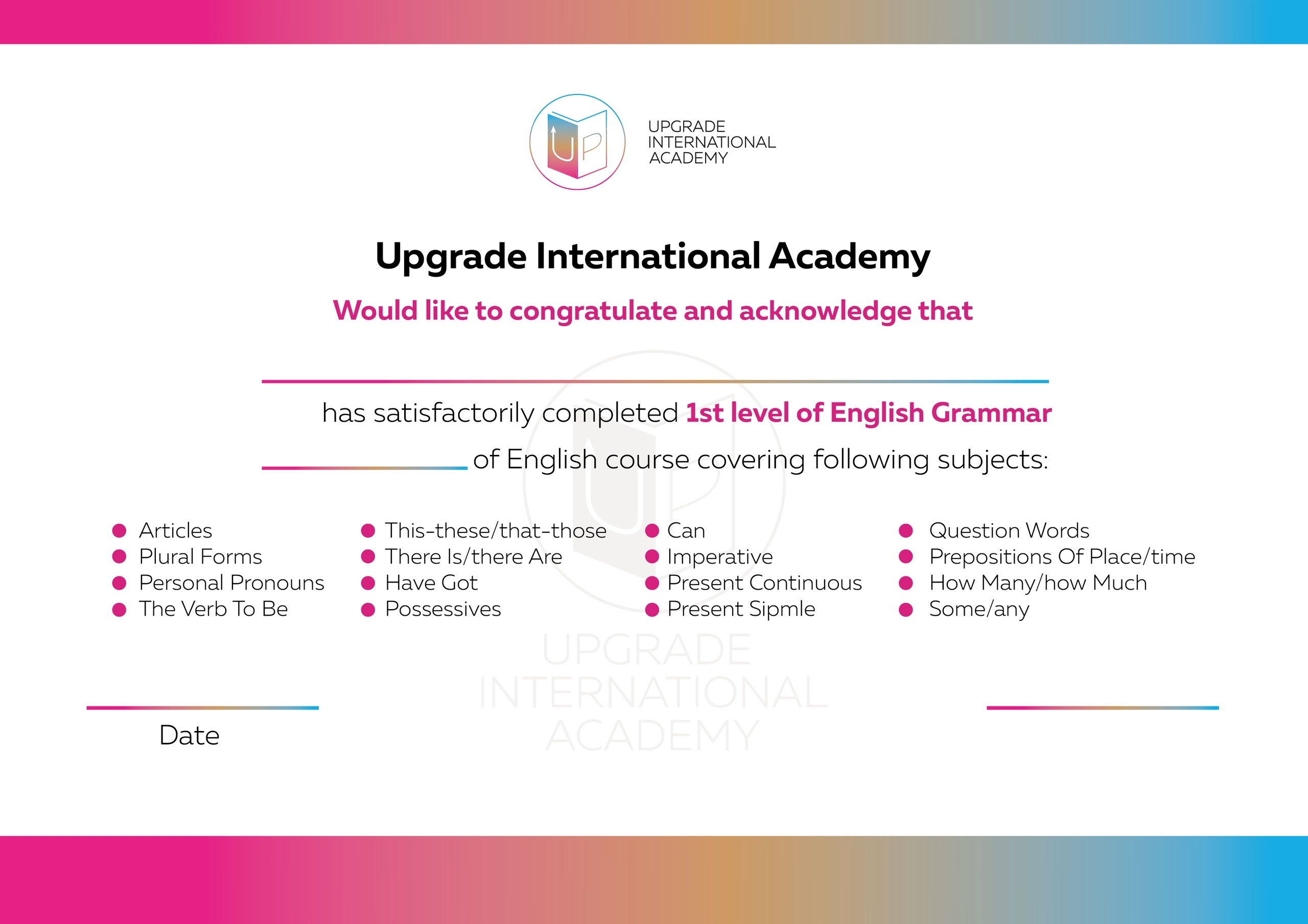 Грамота школы английского языка — Изображение №1 — Брендинг на Dprofile