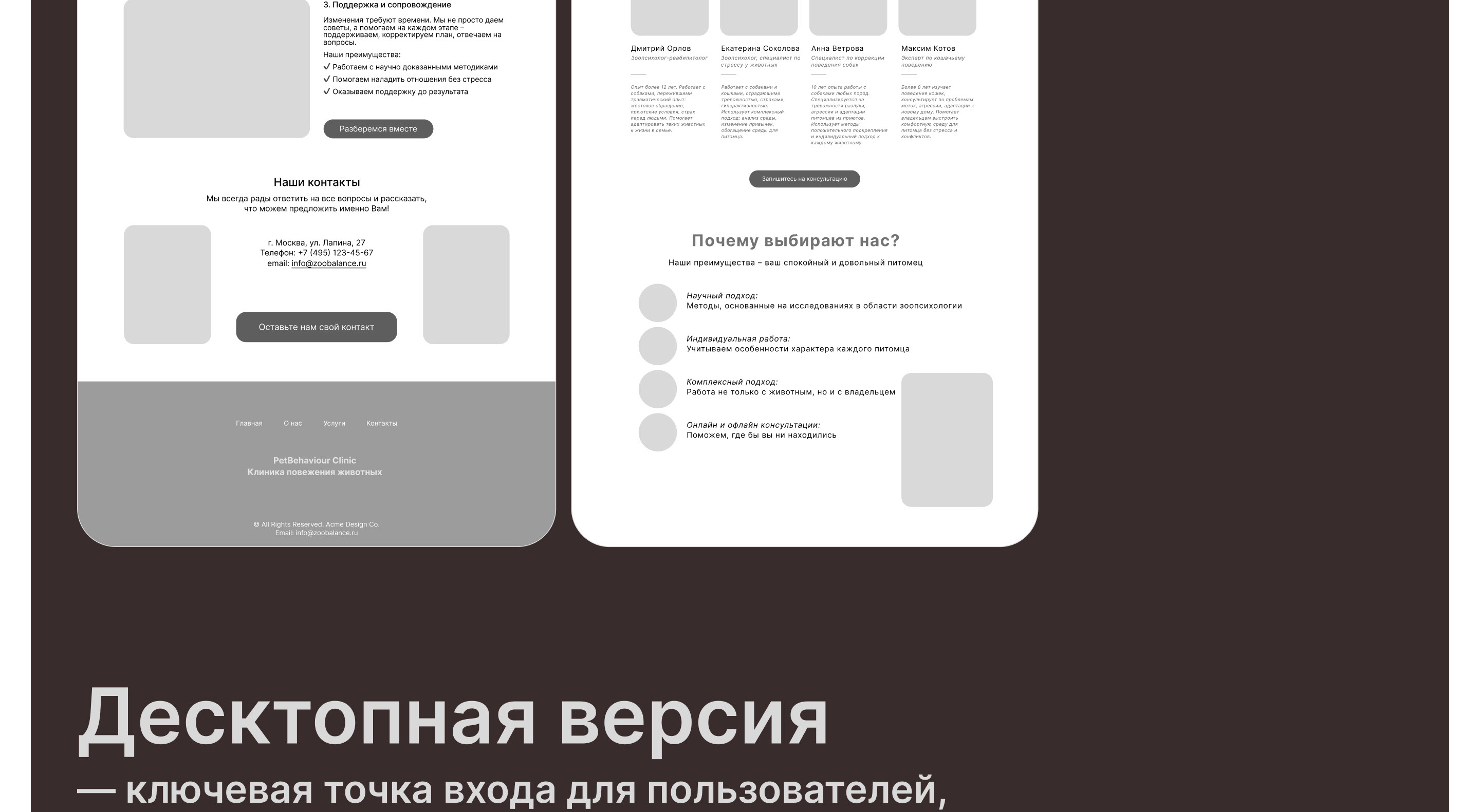 PetBehavior | Website for a zoo-psychological clinic — Изображение №6 — Интерфейсы, Брендинг на Dprofile