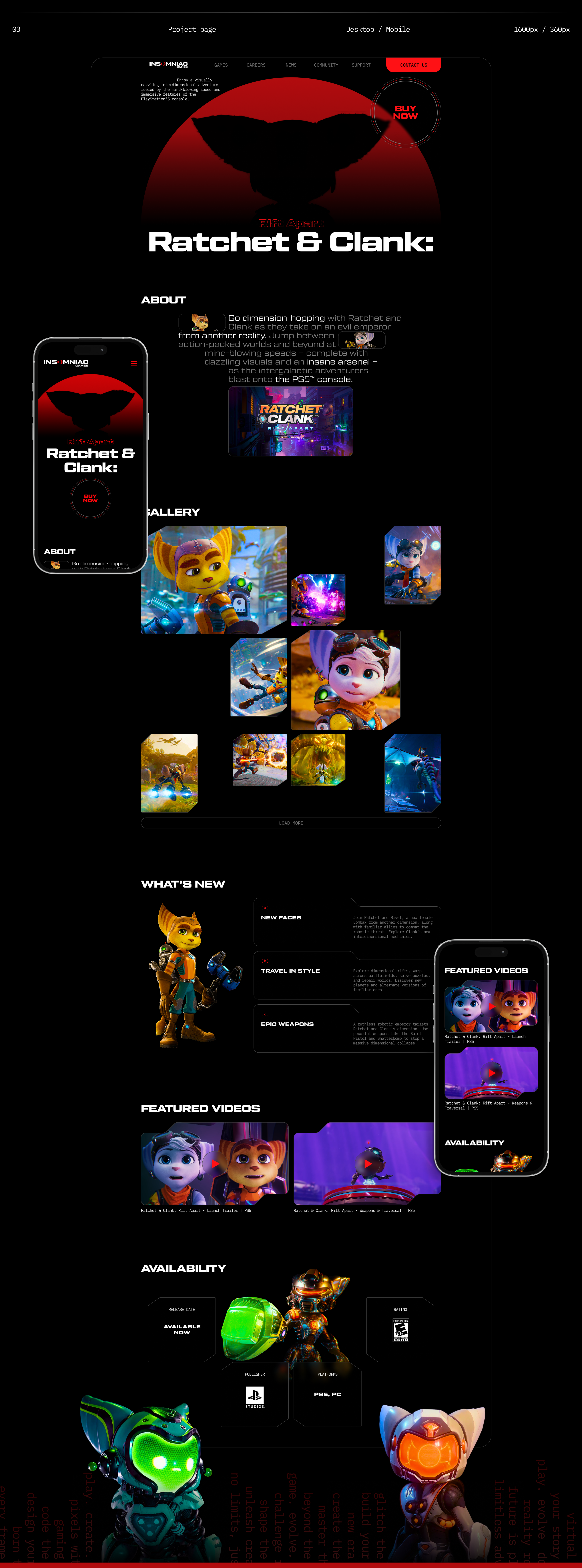 Insomniac Games | Corporate website redesign — Изображение №7 — Интерфейсы, Брендинг на Dprofile