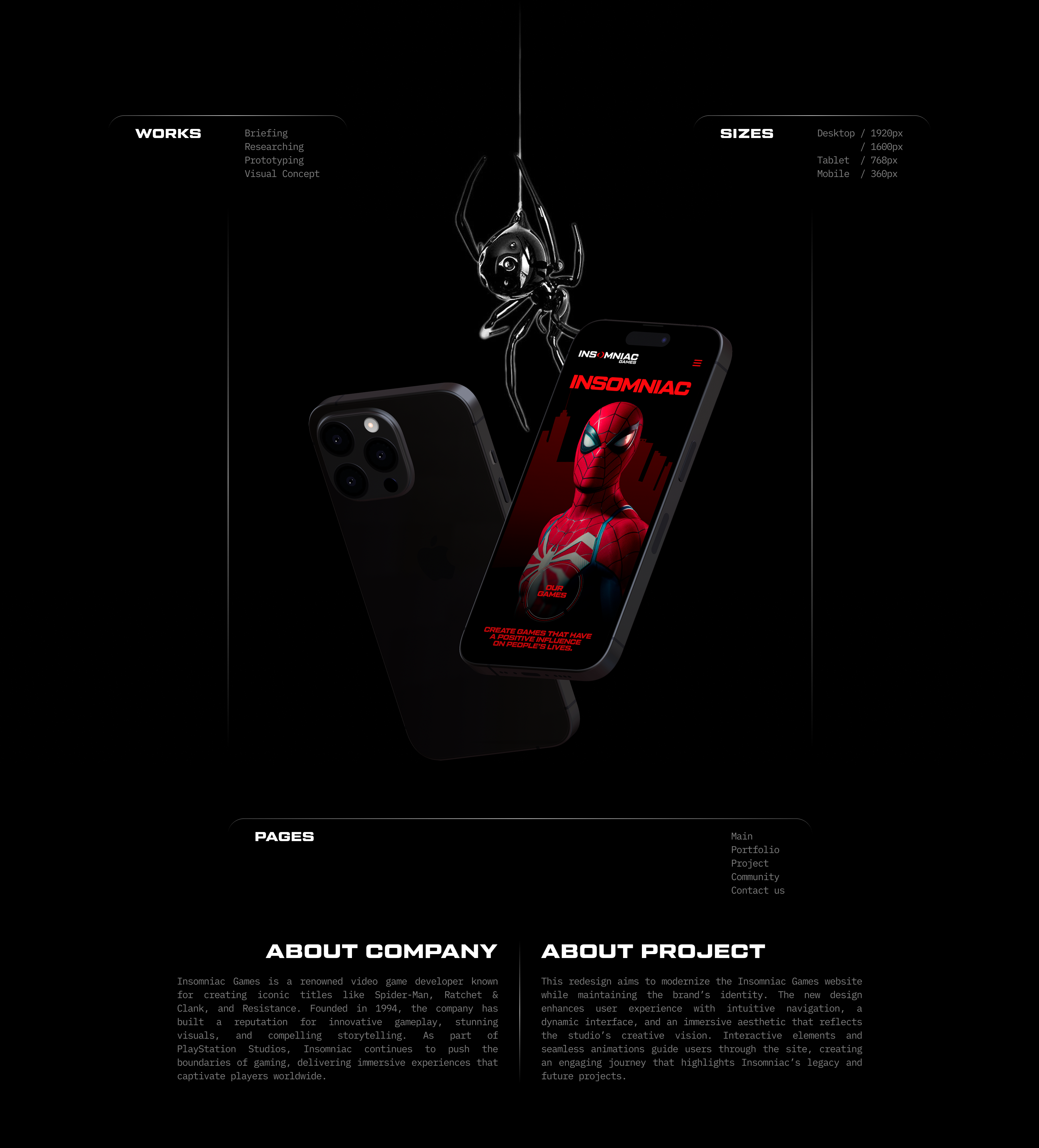 Insomniac Games | Corporate website redesign — Изображение №2 — Интерфейсы, Брендинг на Dprofile