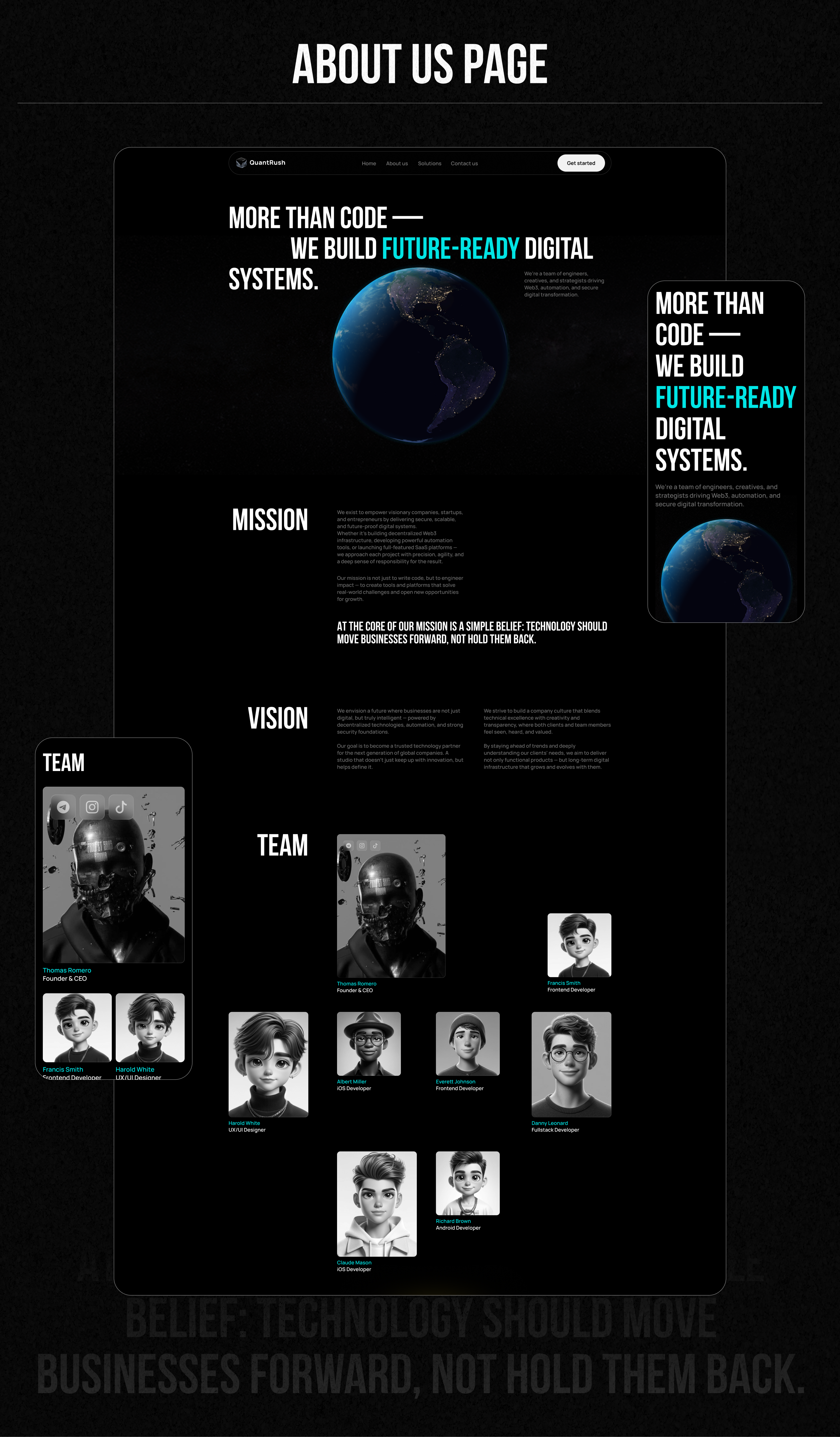 QuantRush | Corporate website design — Изображение №6 — Интерфейсы, Брендинг на Dprofile