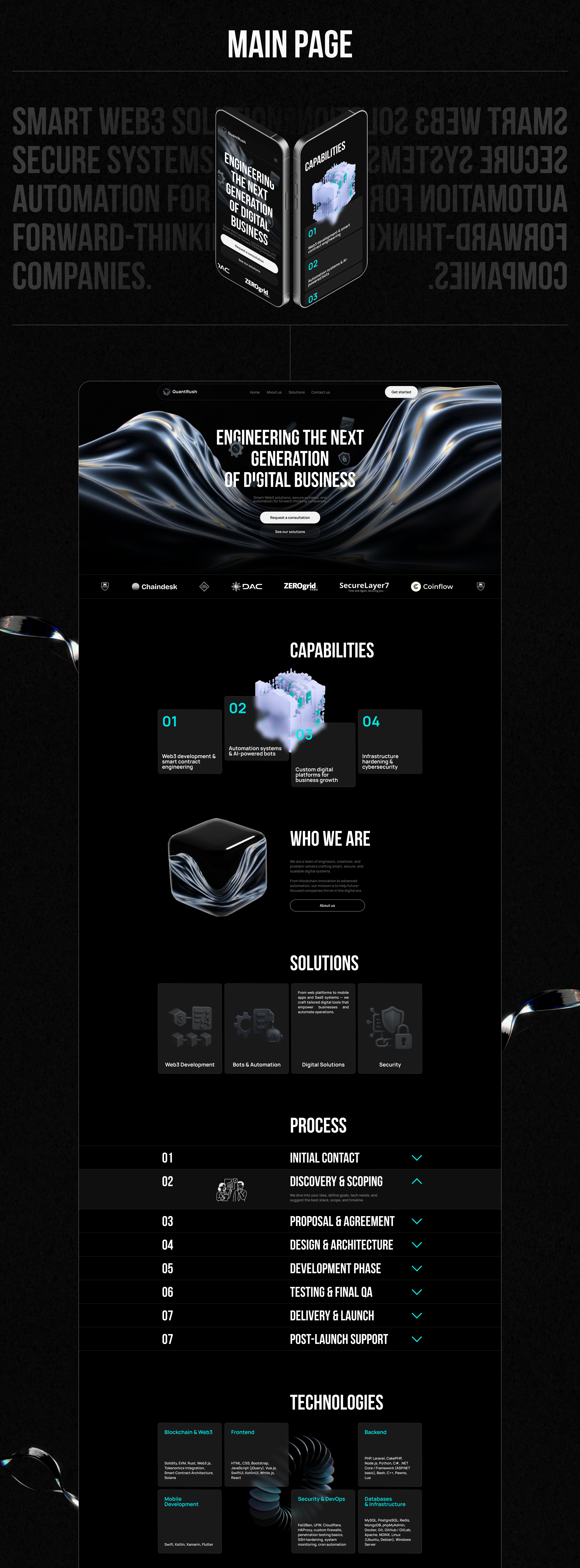 QuantRush | Corporate website design — Изображение №3 — Интерфейсы, Брендинг на Dprofile