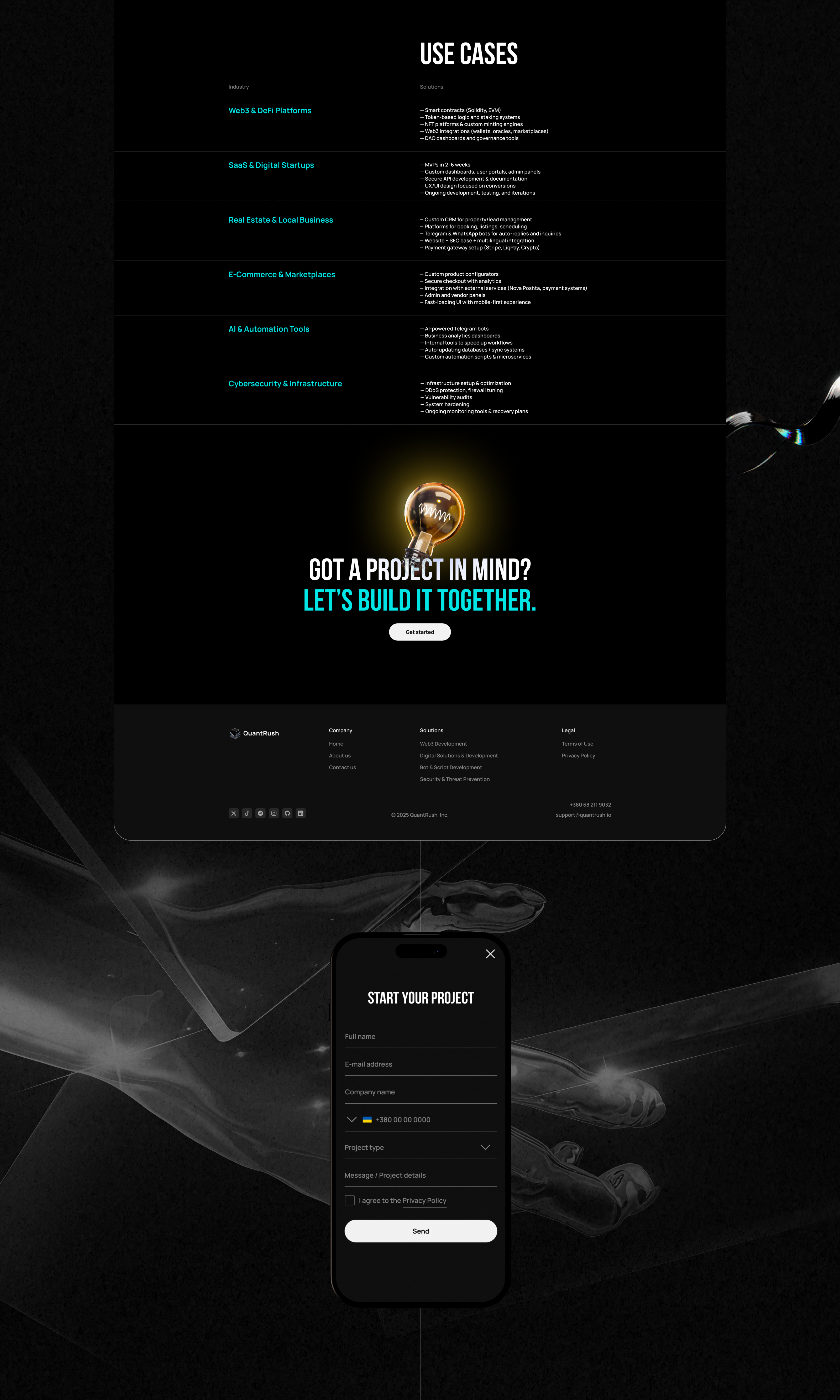 QuantRush | Corporate website design — Изображение №4 — Интерфейсы, Брендинг на Dprofile