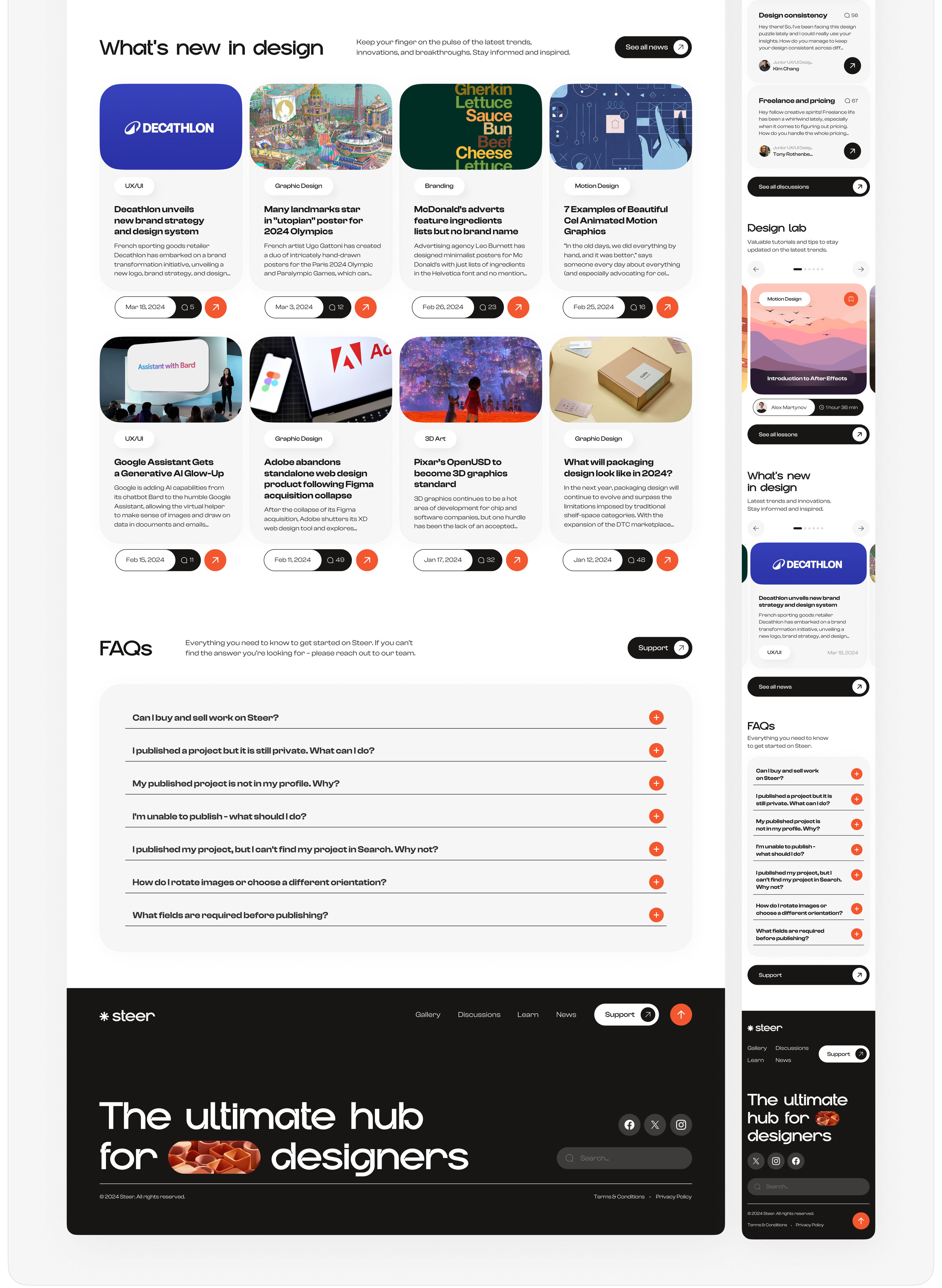 Steer – Hub for Designers – UI/UX Design — Изображение №17 — Интерфейсы, Брендинг на Dprofile