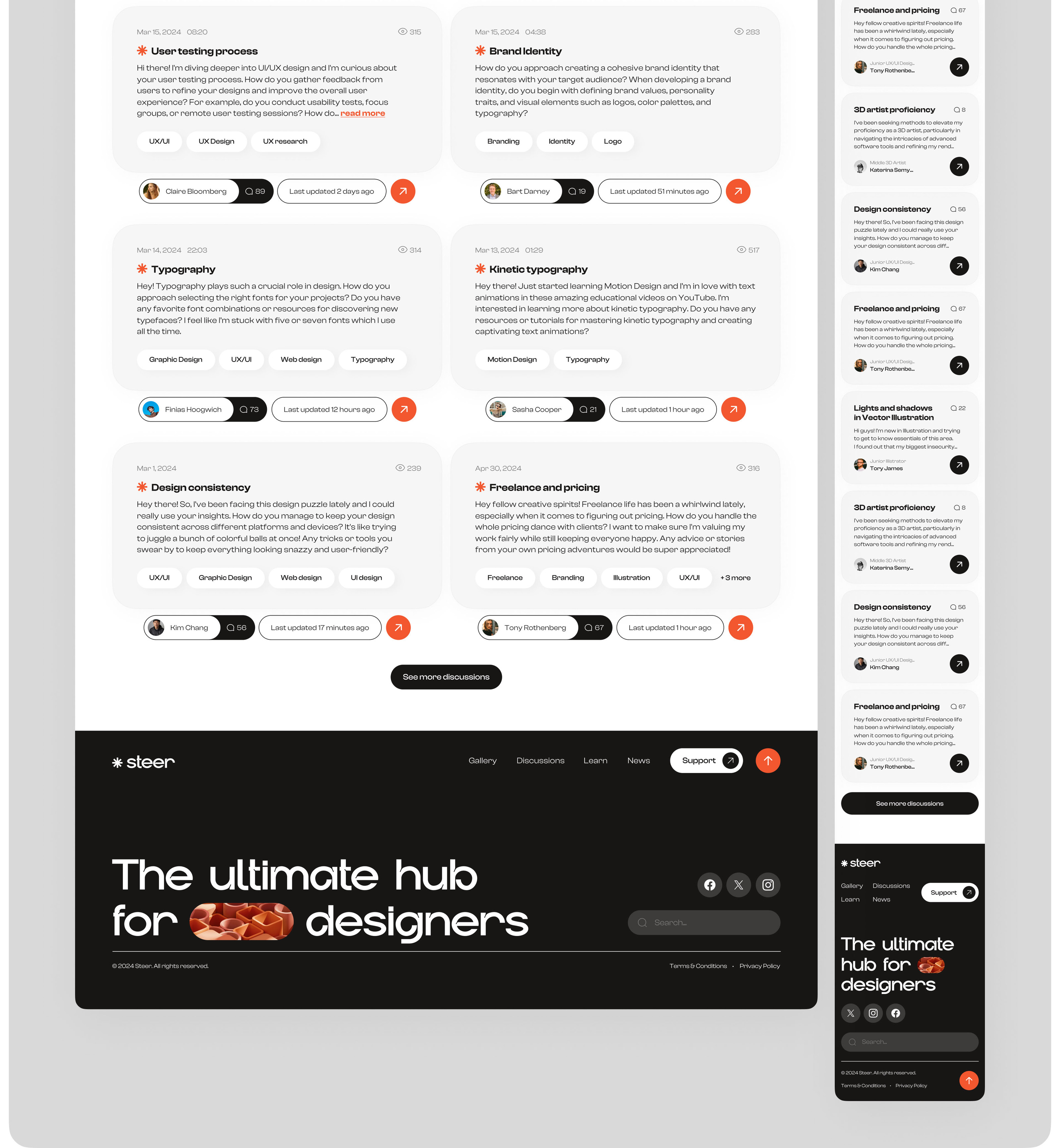 Steer – Hub for Designers – UI/UX Design — Изображение №21 — Интерфейсы, Брендинг на Dprofile
