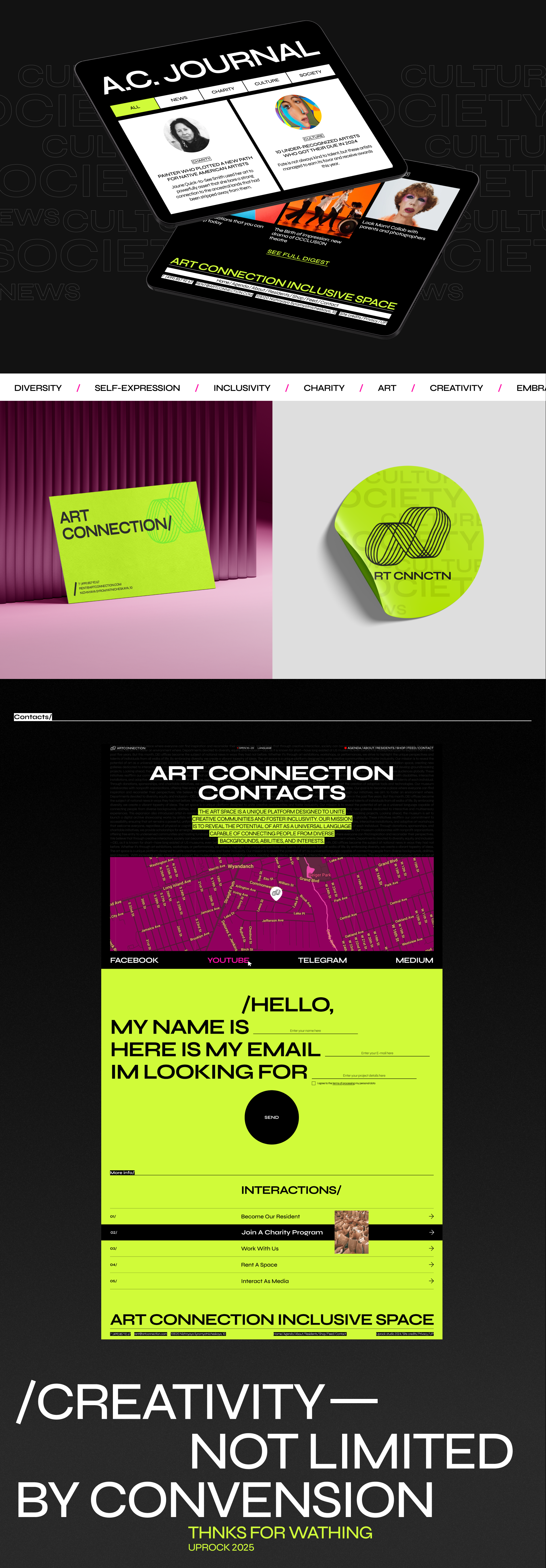 Art Connection inclusive space|Corporate website — Изображение №4 — Интерфейсы на Dprofile