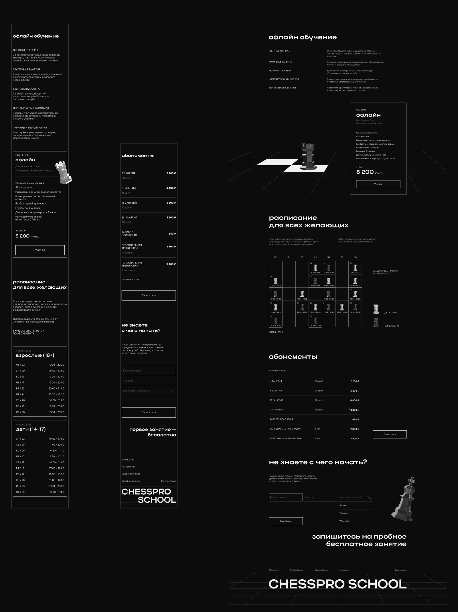 ChessproSchool | Лендинг | Концепция — Изображение №10 — Интерфейсы на Dprofile