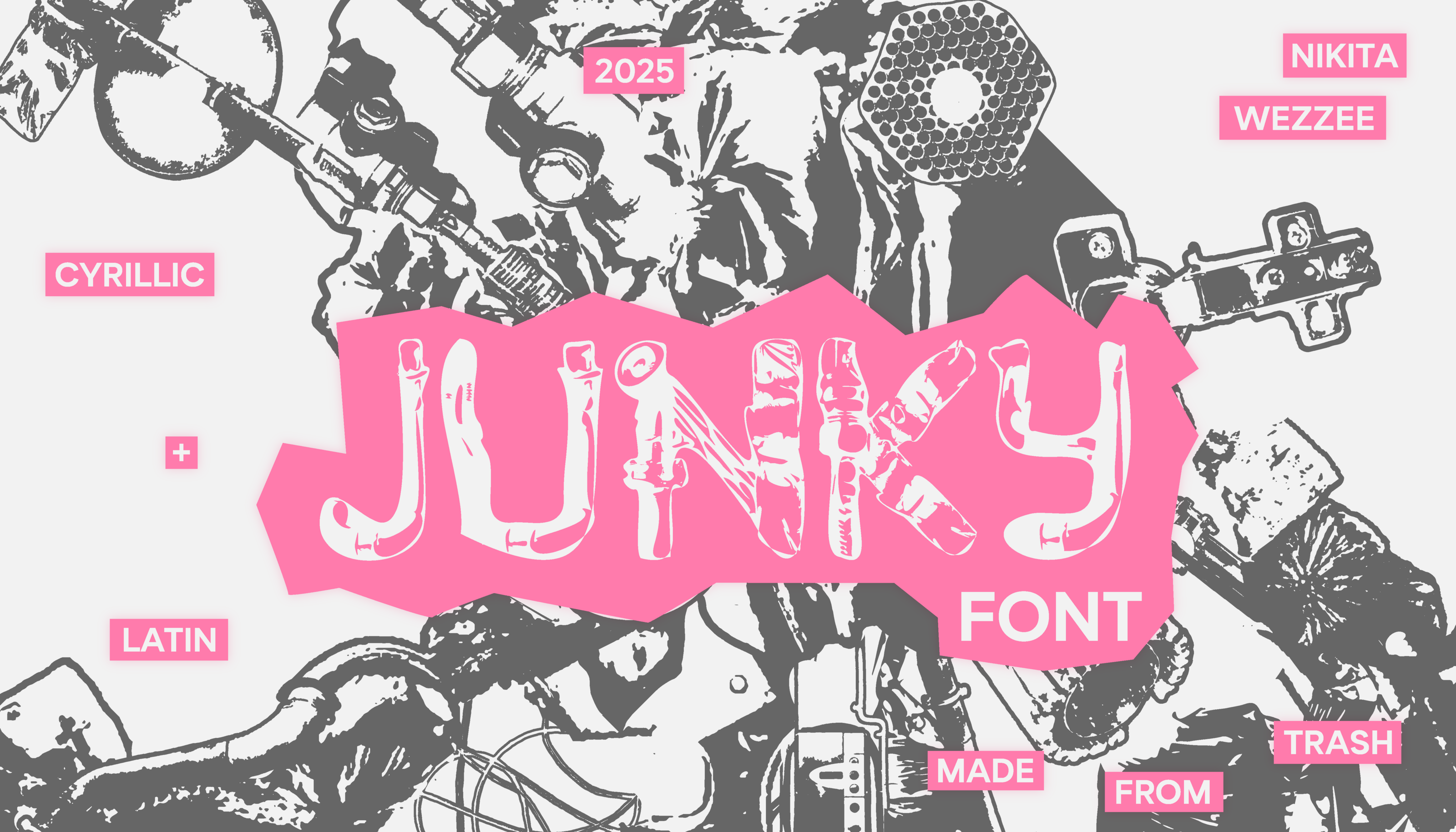 JUNKY - EXPERIMENTAL FREE FONT — Изображение №1 — Графика на Dprofile
