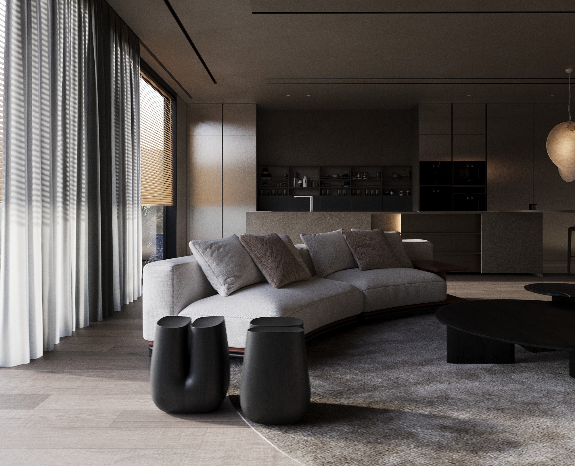 Living room l Poliform — Иллюстрация, 3D на Dprofile