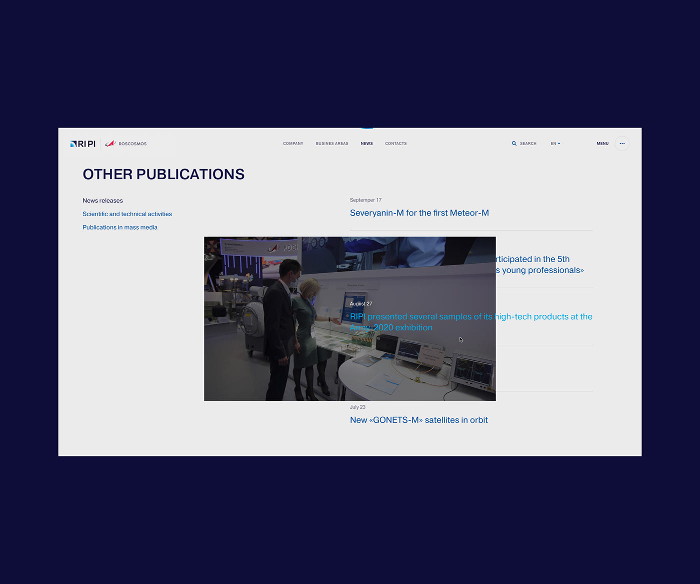 Roscosmos.RIPI / web — Изображение №25 — Интерфейсы, 3D на Dprofile