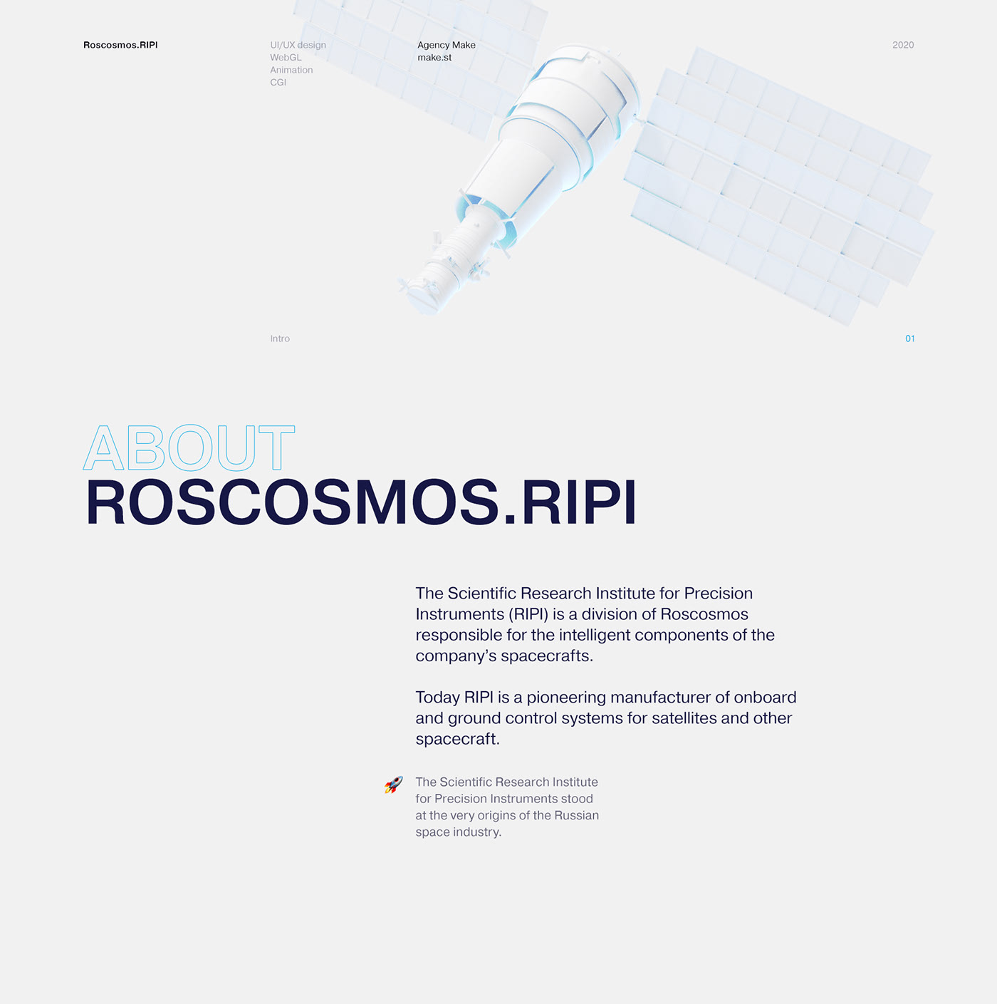 Roscosmos.RIPI / web — Изображение №1 — Интерфейсы, 3D на Dprofile