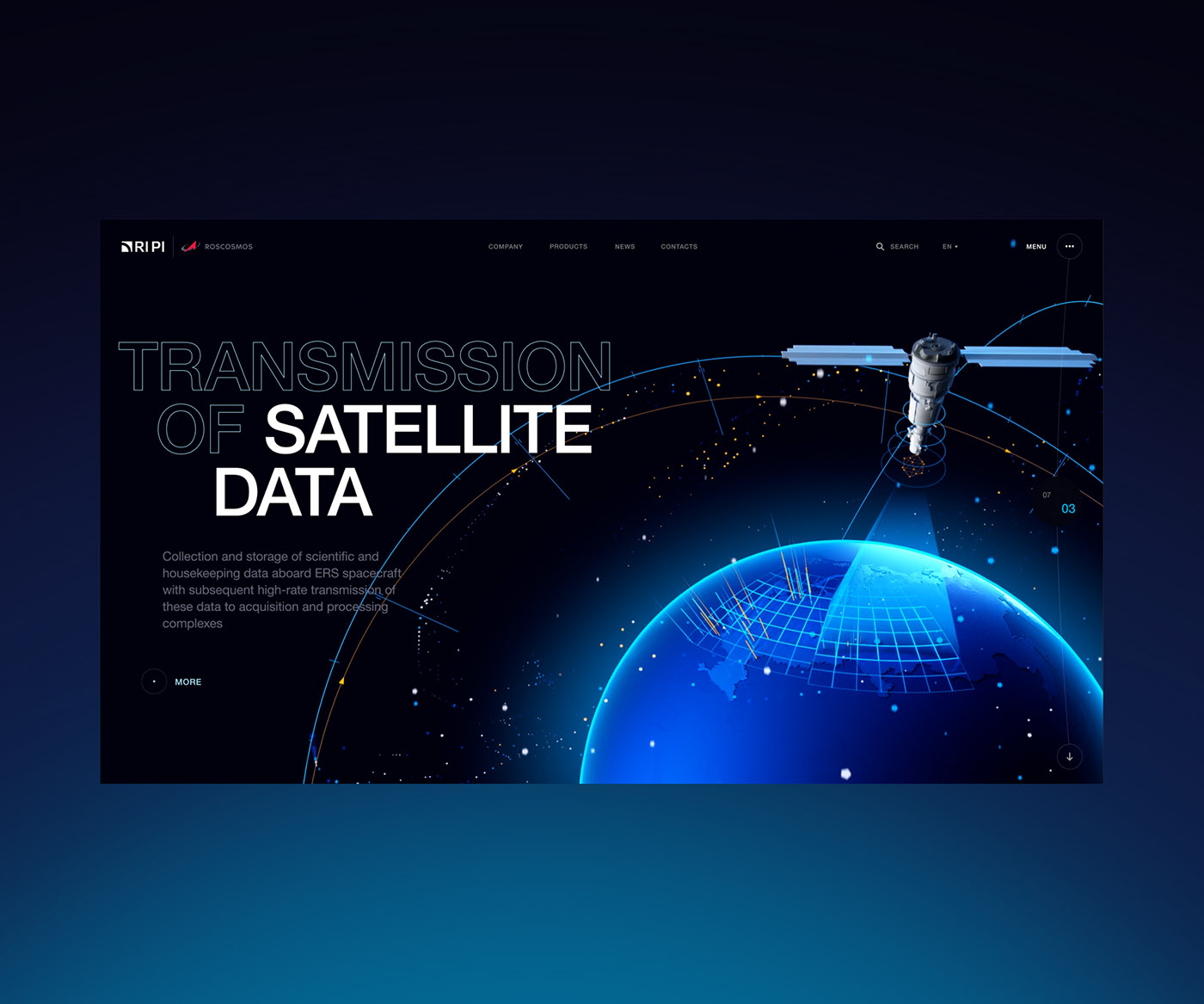 Roscosmos.RIPI / web — Изображение №4 — Интерфейсы, 3D на Dprofile