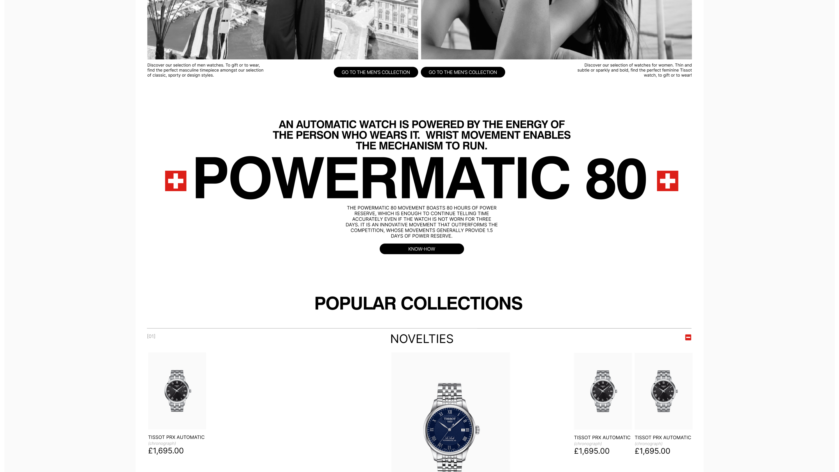 Redesign of the Swiss watch website "Tissot" — Изображение №5 — Интерфейсы на Dprofile