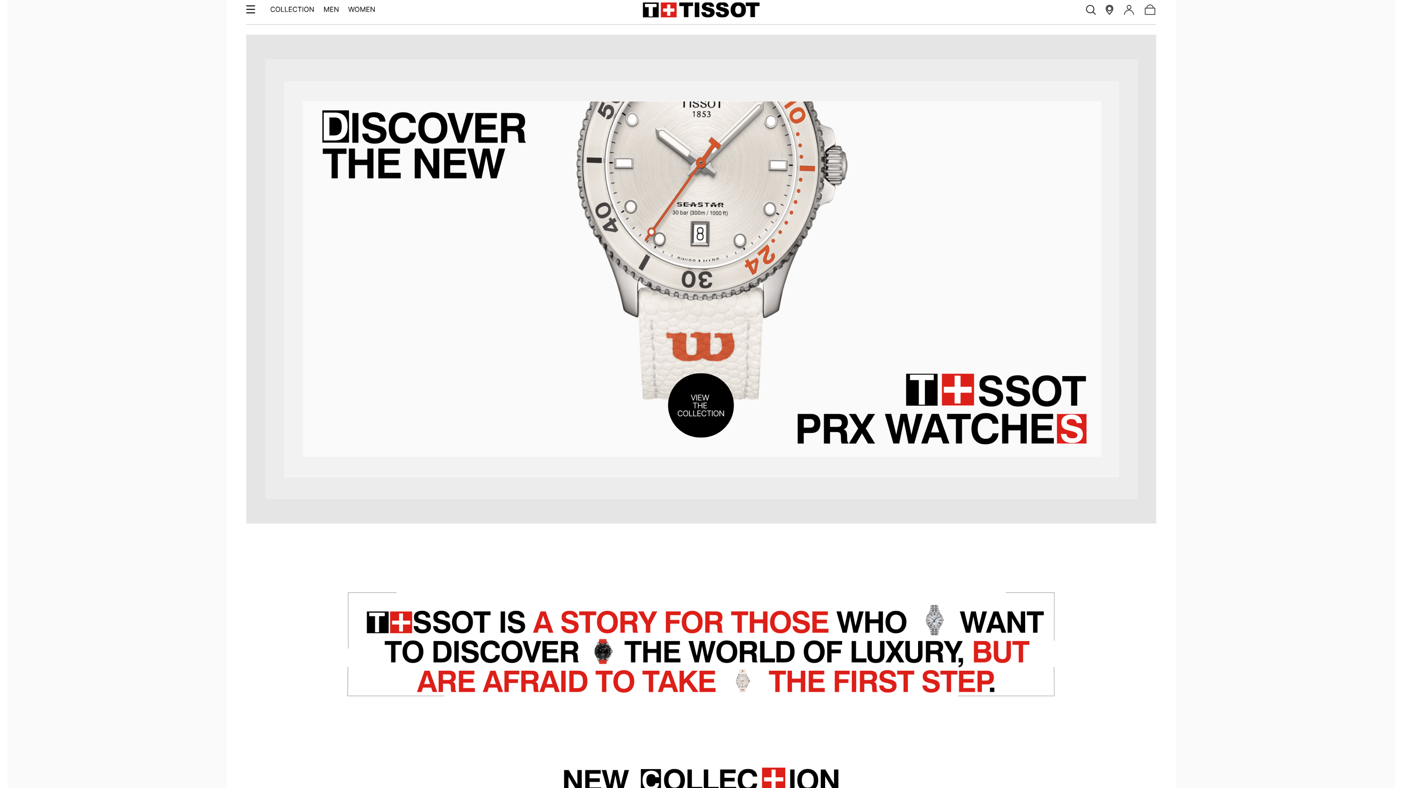 Redesign of the Swiss watch website "Tissot" — Изображение №3 — Интерфейсы на Dprofile