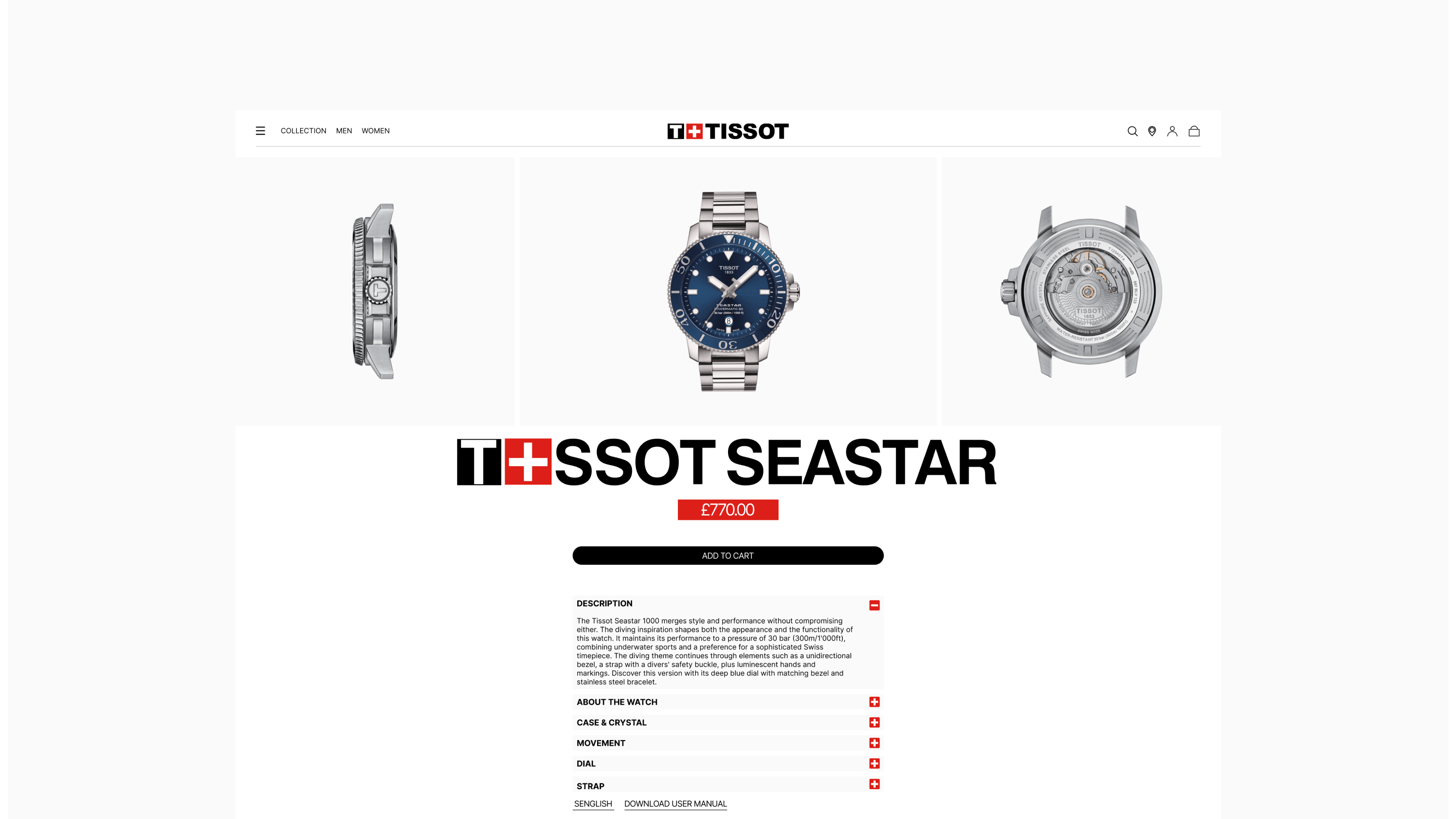 Redesign of the Swiss watch website "Tissot" — Изображение №10 — Интерфейсы на Dprofile
