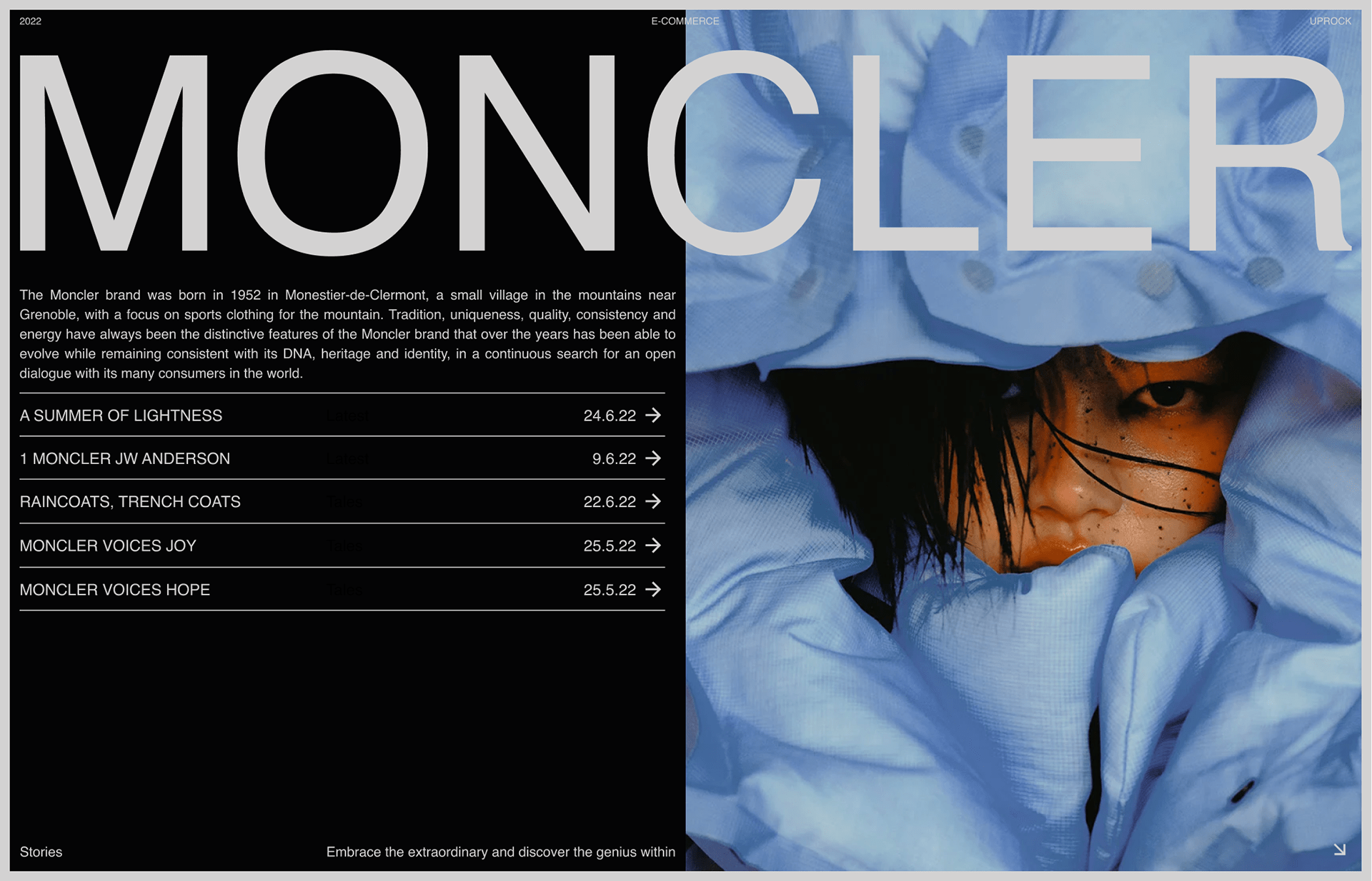 MONCLER — E-commerce redesign — Изображение №1 — Интерфейсы, Графика на Dprofile