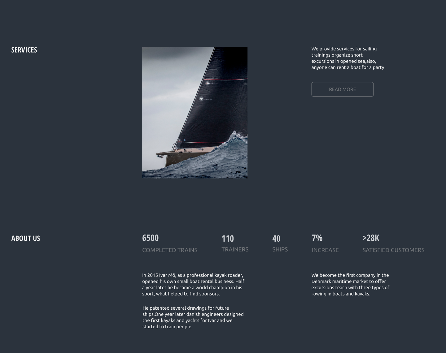 Landing page - yacht-club DWRA Tilda — Изображение №2 — Интерфейсы, Анимация на Dprofile
