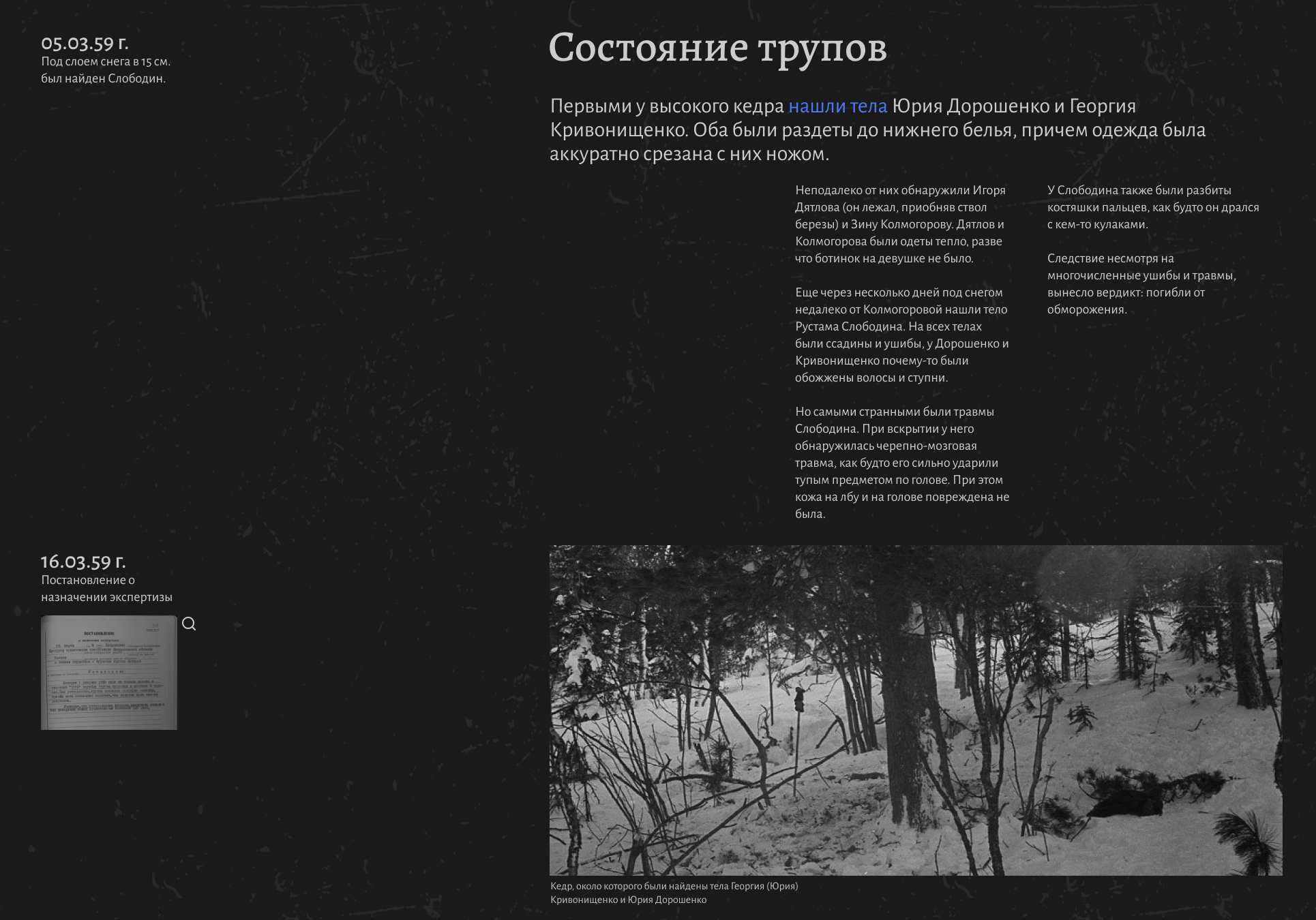 Лонгрид - Перевал Дятлова Tilda — Изображение №10 — Графика, Анимация на Dprofile