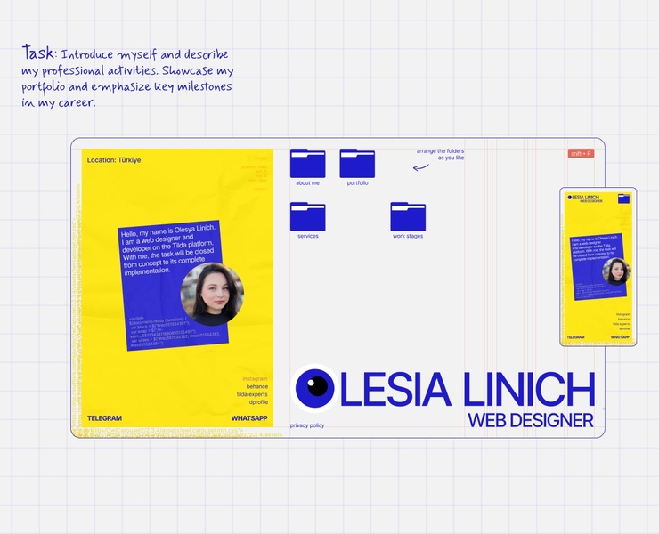 Portfolio by Olesia Linich — Интерфейсы, Анимация на Dprofile