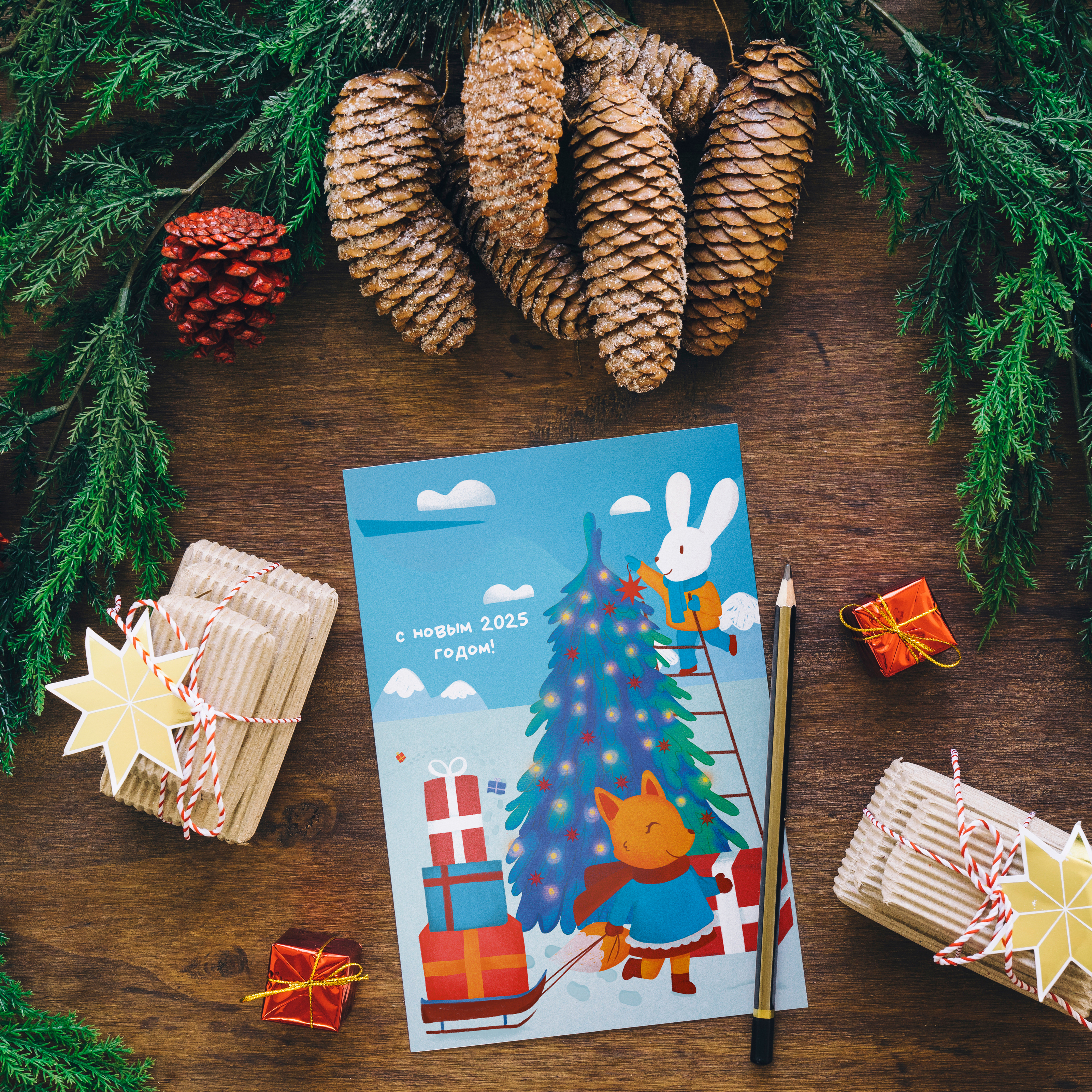 Новогодняя открытка / Christmas postcard — Изображение №5 — Иллюстрация, Графика на Dprofile