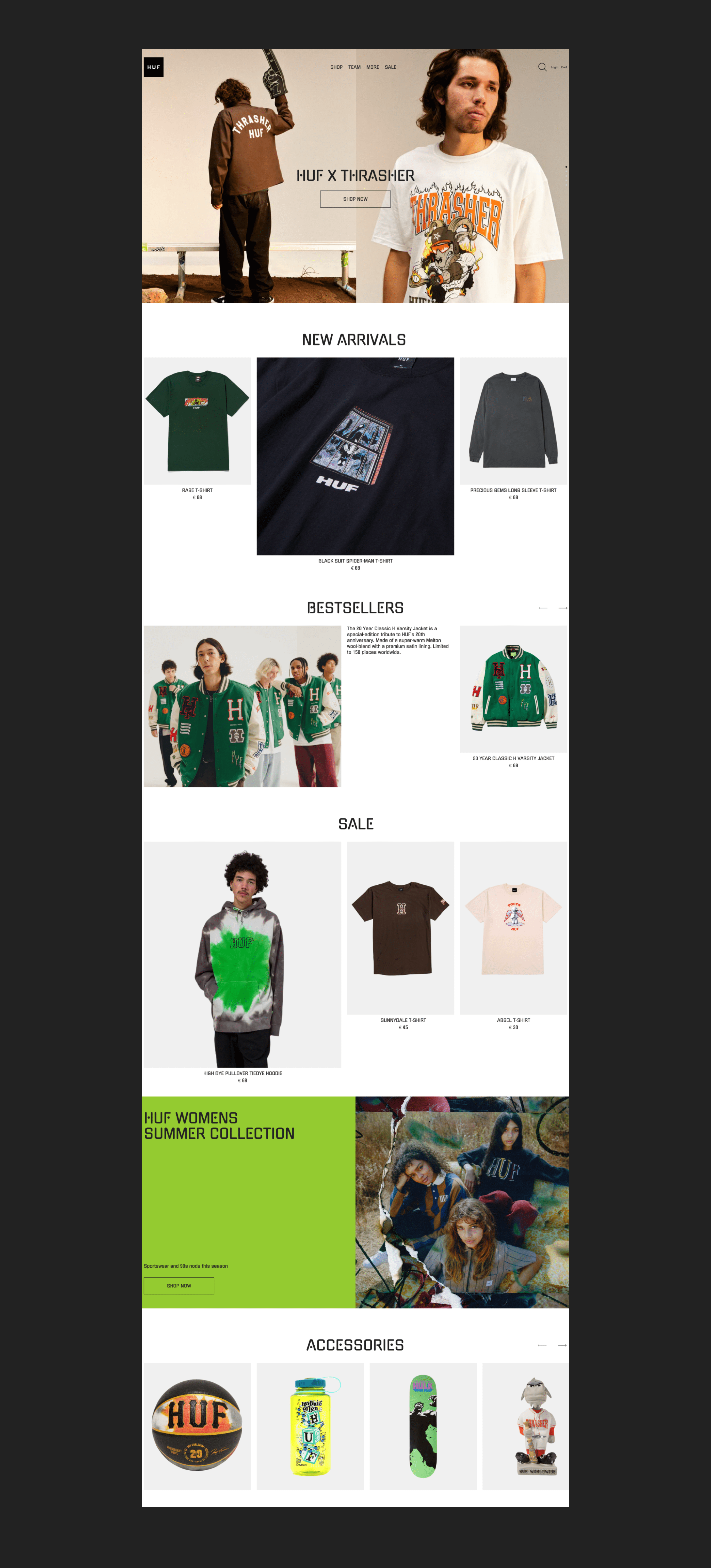 Redesign Concept: HUF Store — Изображение №2 — Интерфейсы, Брендинг на Dprofile