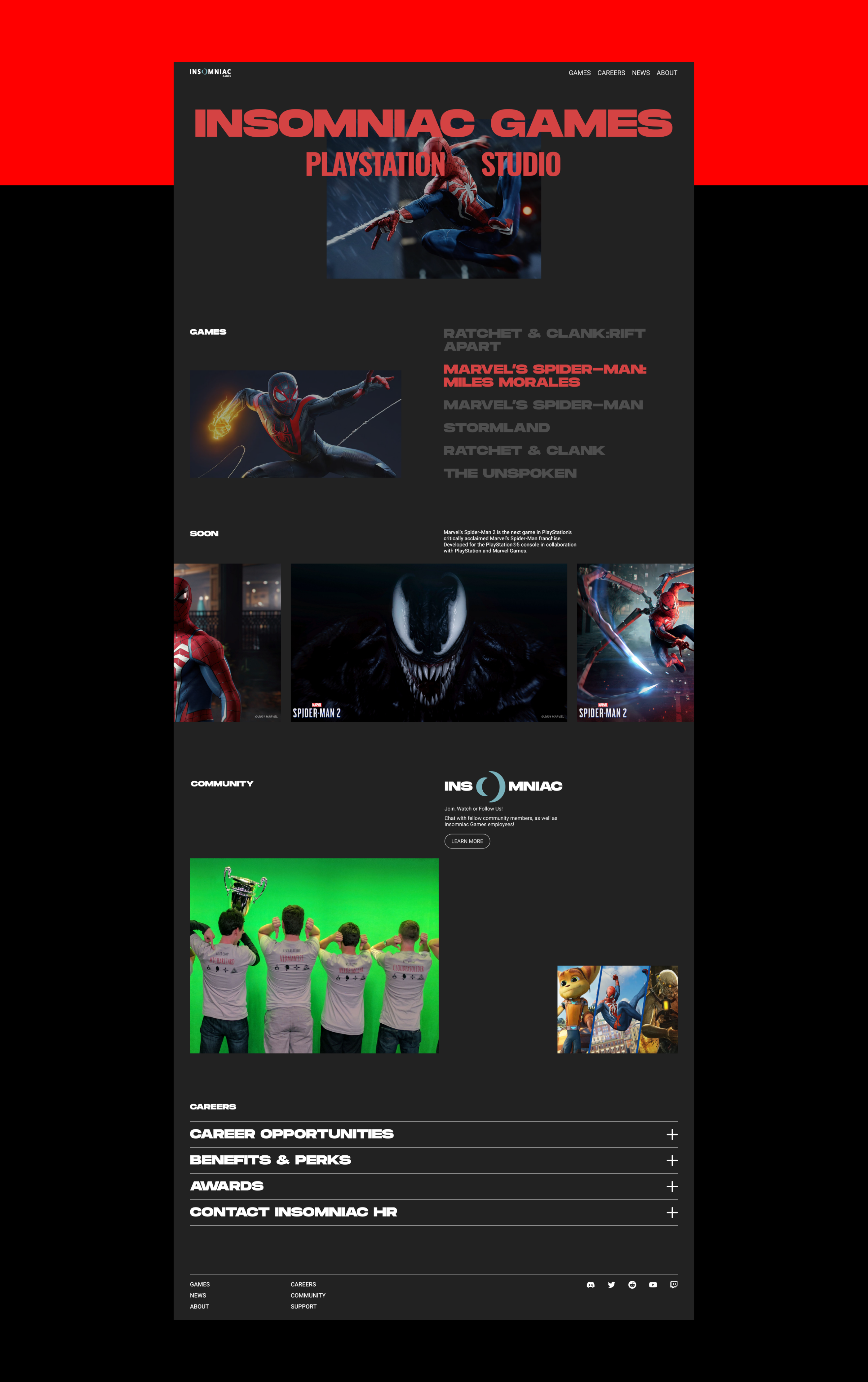 Redesign Concept: Insomniac Games Corporate website — Изображение №2 — Интерфейсы, Брендинг на Dprofile