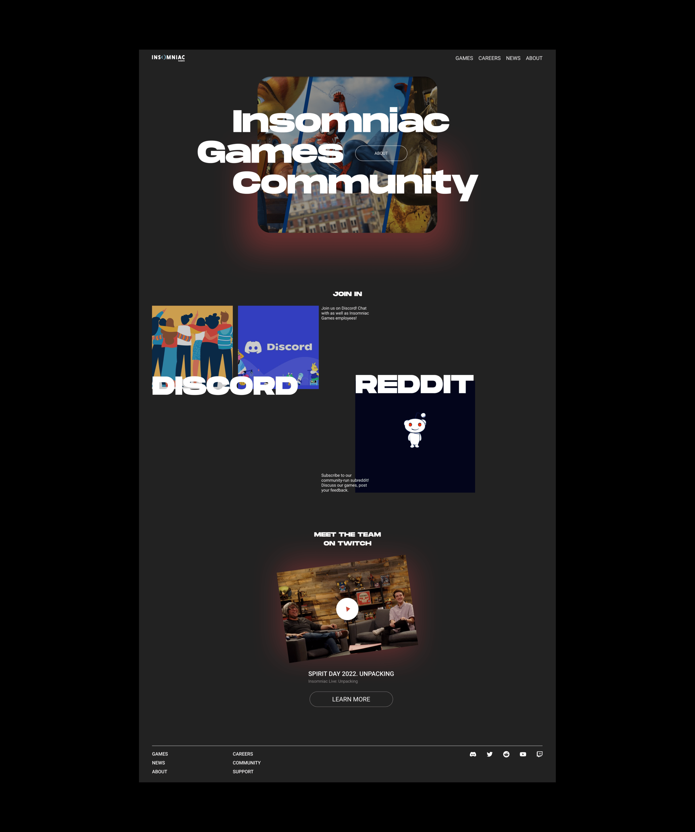 Redesign Concept: Insomniac Games Corporate website — Изображение №14 — Интерфейсы, Брендинг на Dprofile