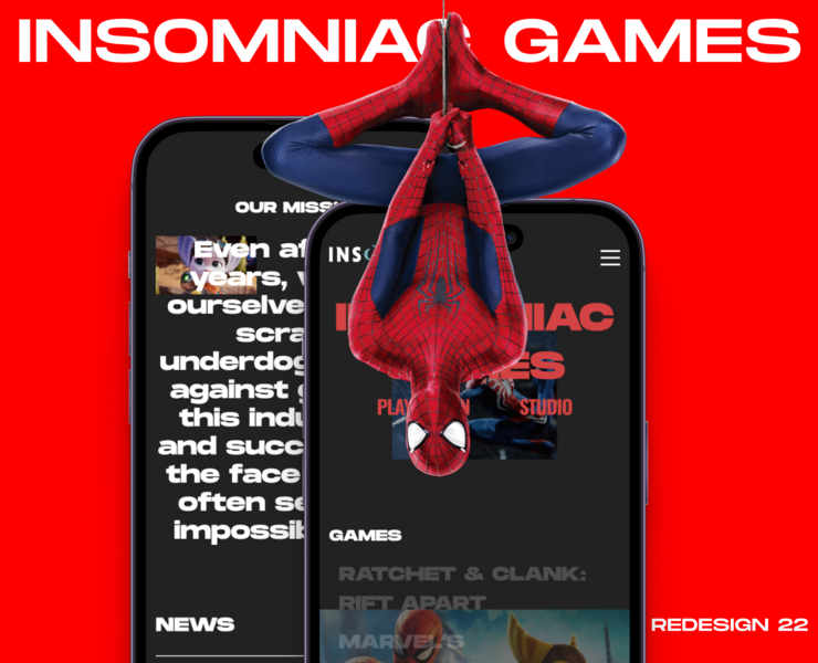 Redesign Concept: Insomniac Games Corporate website — Интерфейсы, Брендинг на Dprofile
