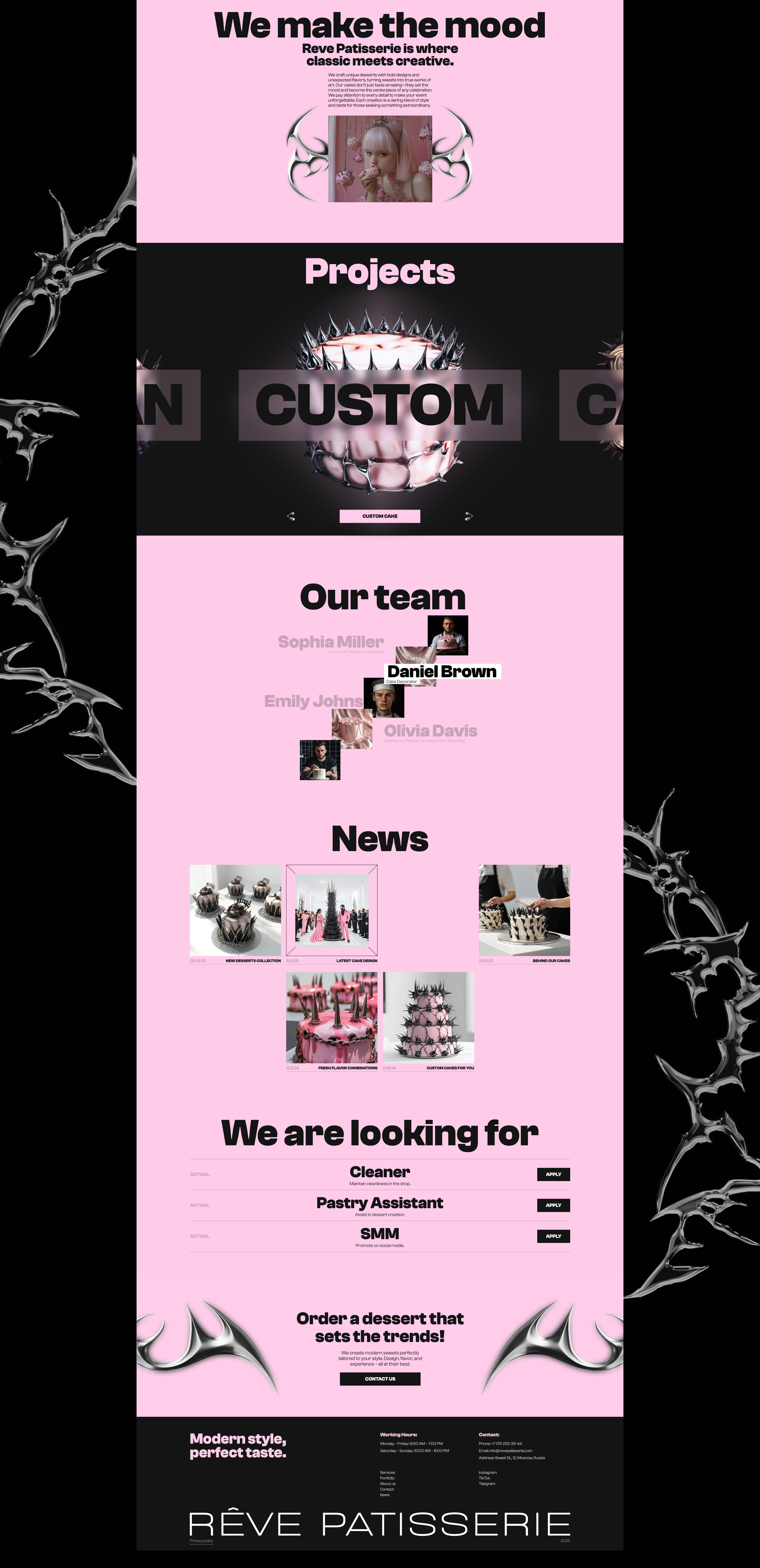 Réve Patisserie | Корпоративный сайт — Изображение №4 — Интерфейсы на Dprofile