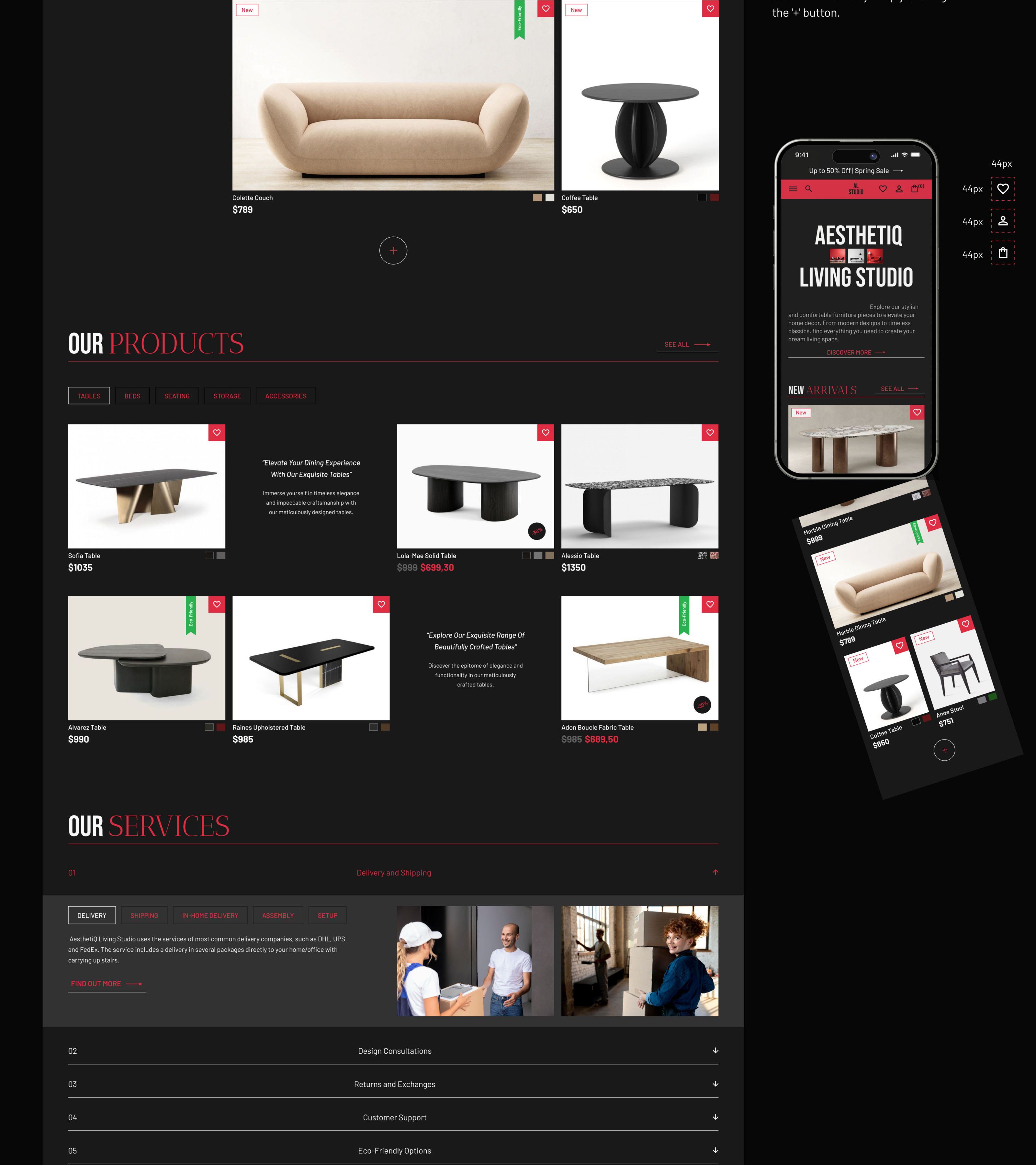 Интернет-магазин|Aesthetic Living Studio — Изображение №13 — Интерфейсы, Анимация на Dprofile