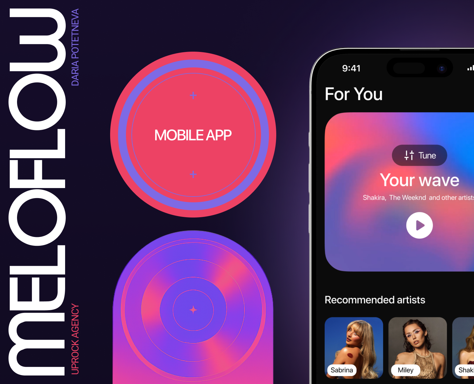 MeloFlow | Music Mobile App — Интерфейсы на Dprofile