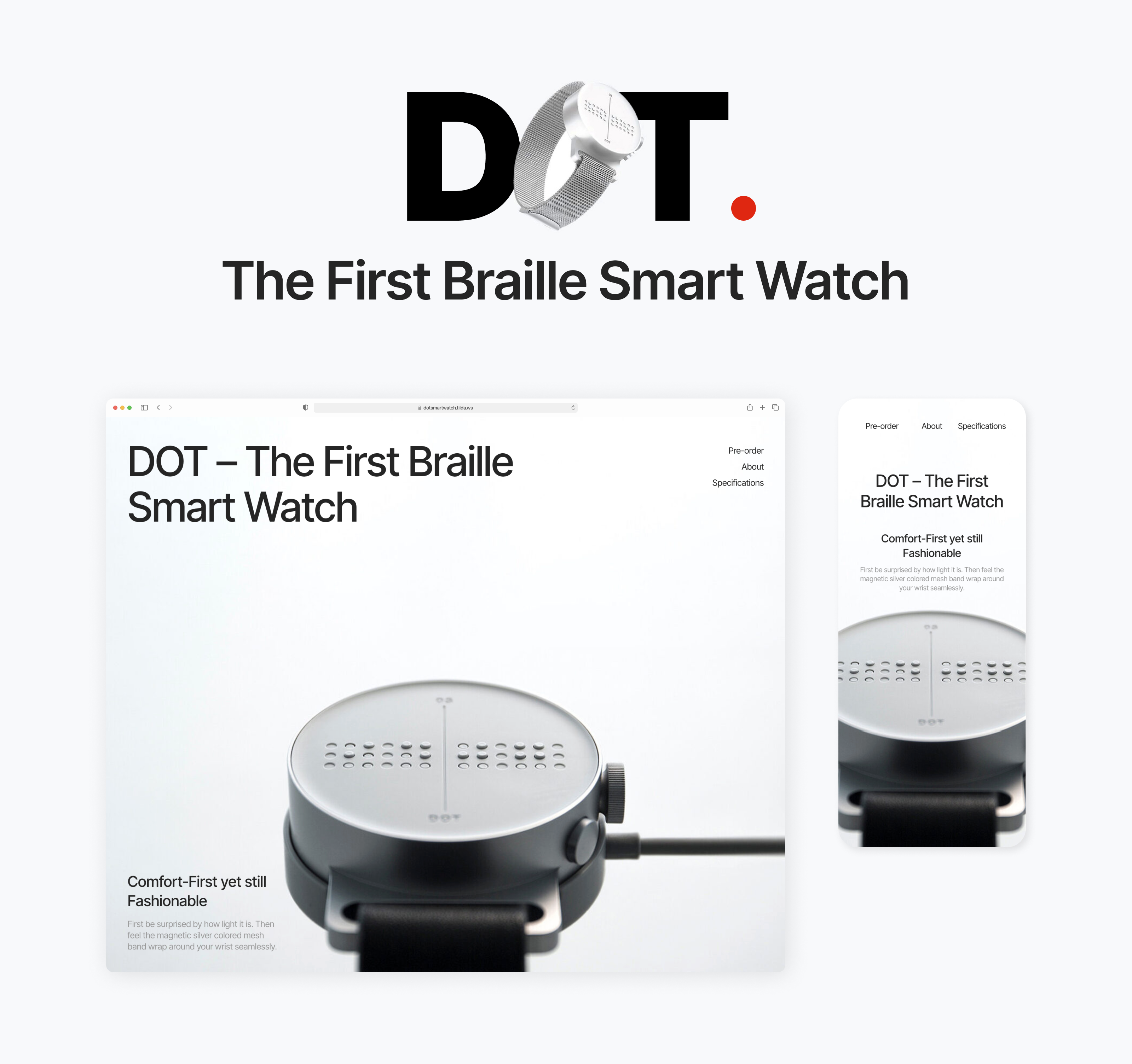 DOT – Первые часы с тактильным шрифтом Брайля — Изображение №1 — Интерфейсы на Dprofile
