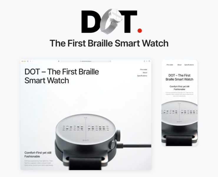 DOT – Первые часы с тактильным шрифтом Брайля на Dprofile