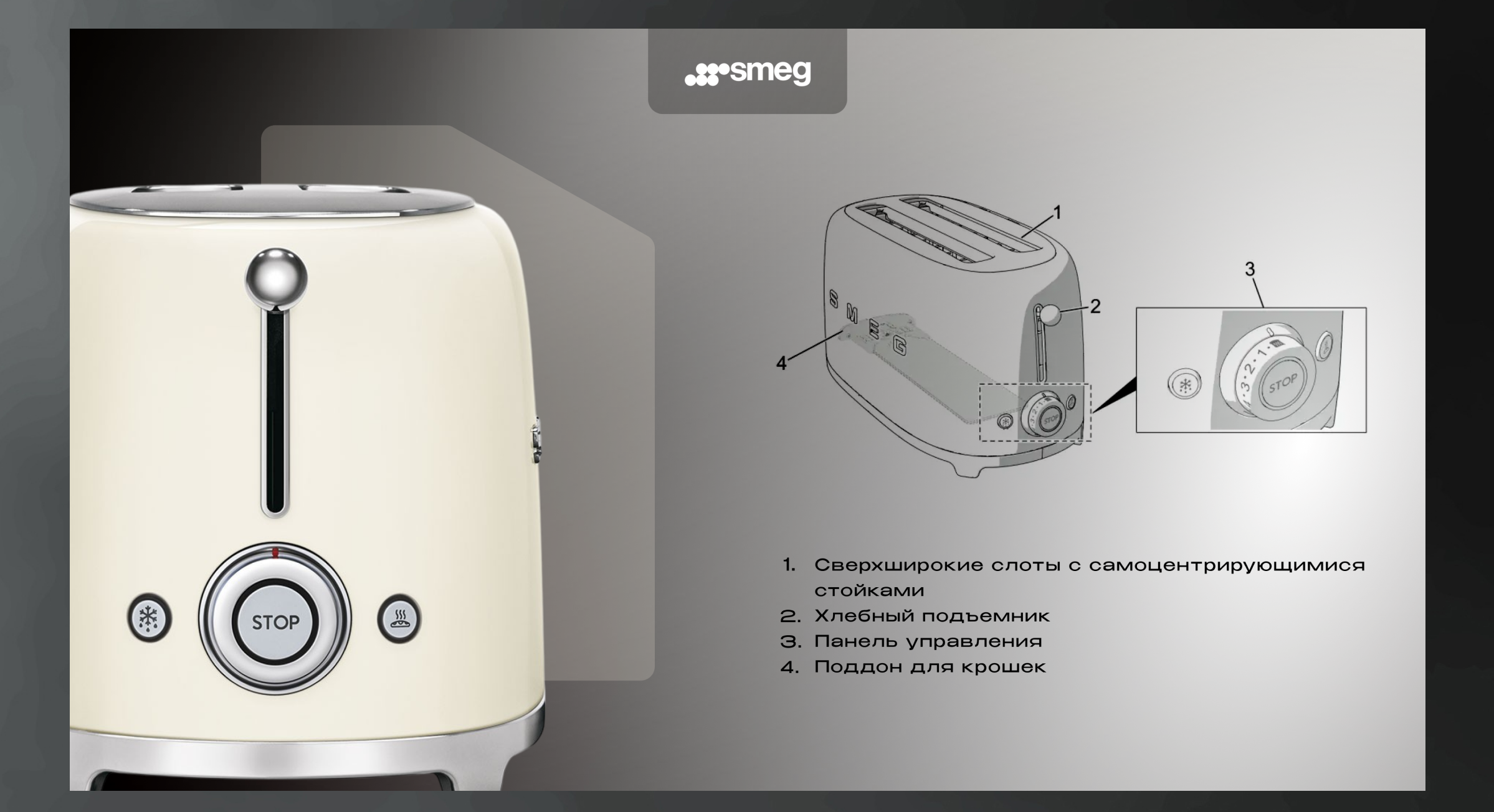 Презентация тостера SMEG | Бытовая техника — Изображение №9 — Интерфейсы на Dprofile