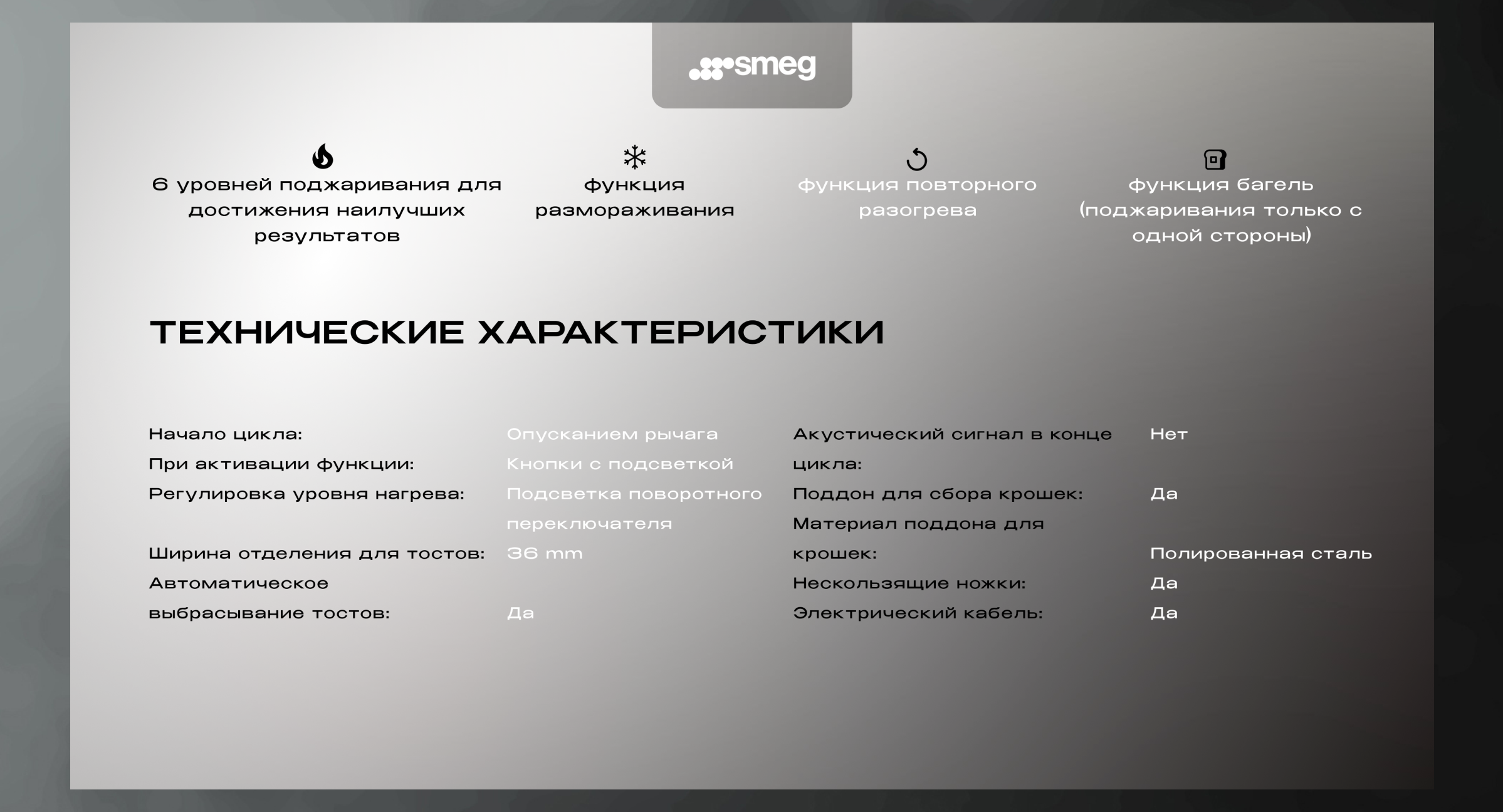 Презентация тостера SMEG | Бытовая техника — Изображение №8 — Интерфейсы на Dprofile