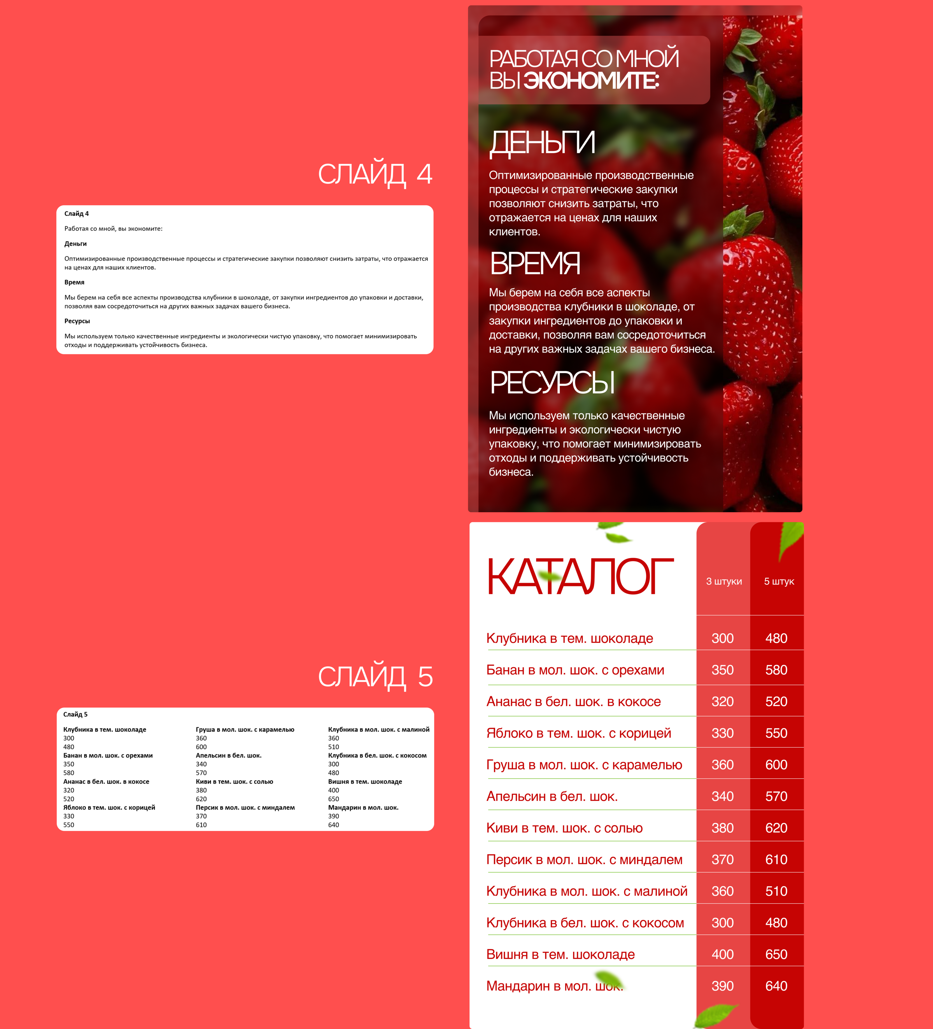 Мобильная презентация | Клубника в шоколаде — Изображение №7 — Интерфейсы на Dprofile