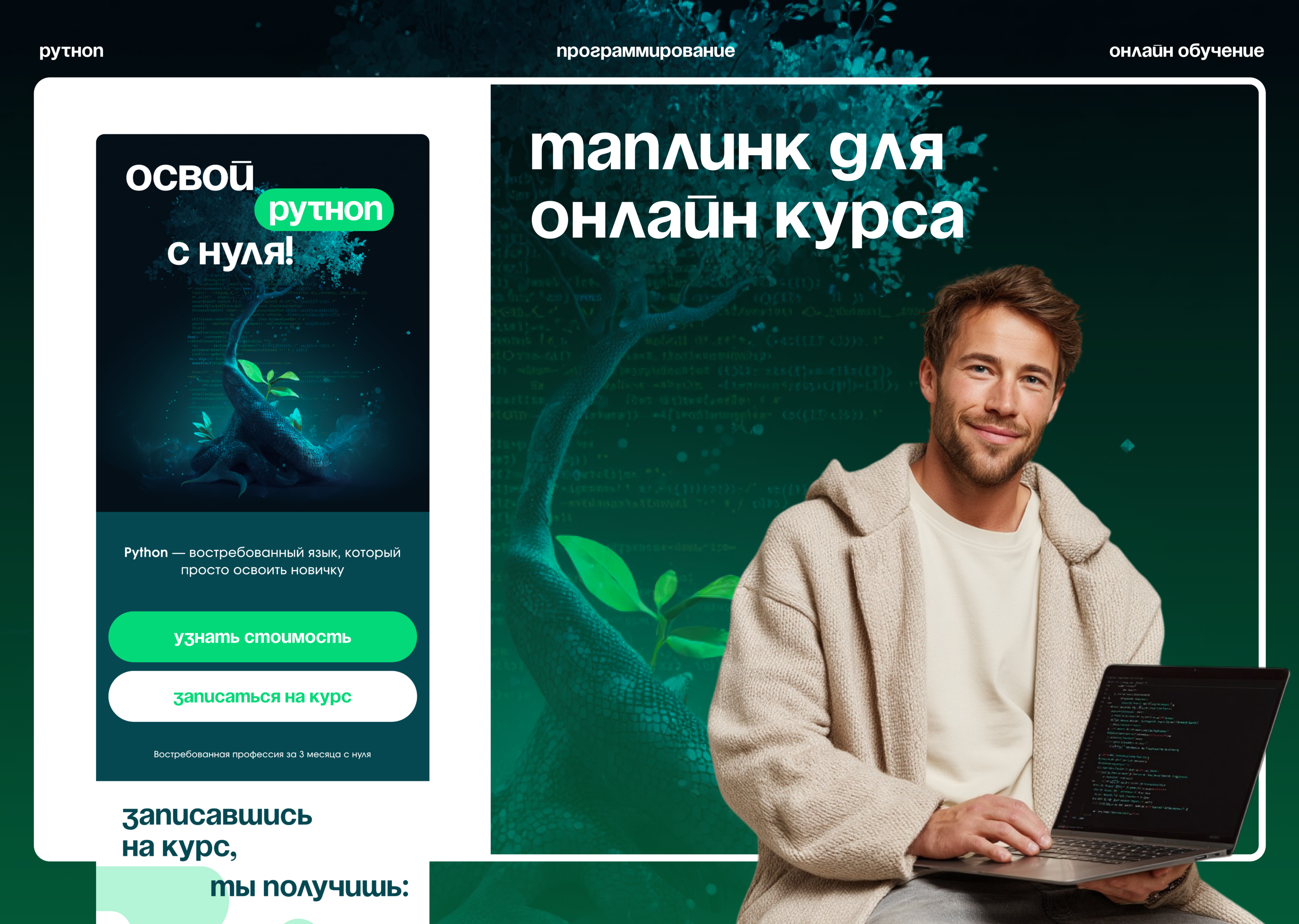 Таплинк для онлайн курса | Python — Изображение №1 — Интерфейсы на Dprofile