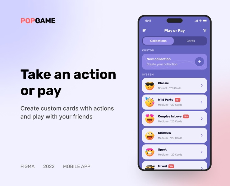 POPGAME | Mobile App Design на Dprofile